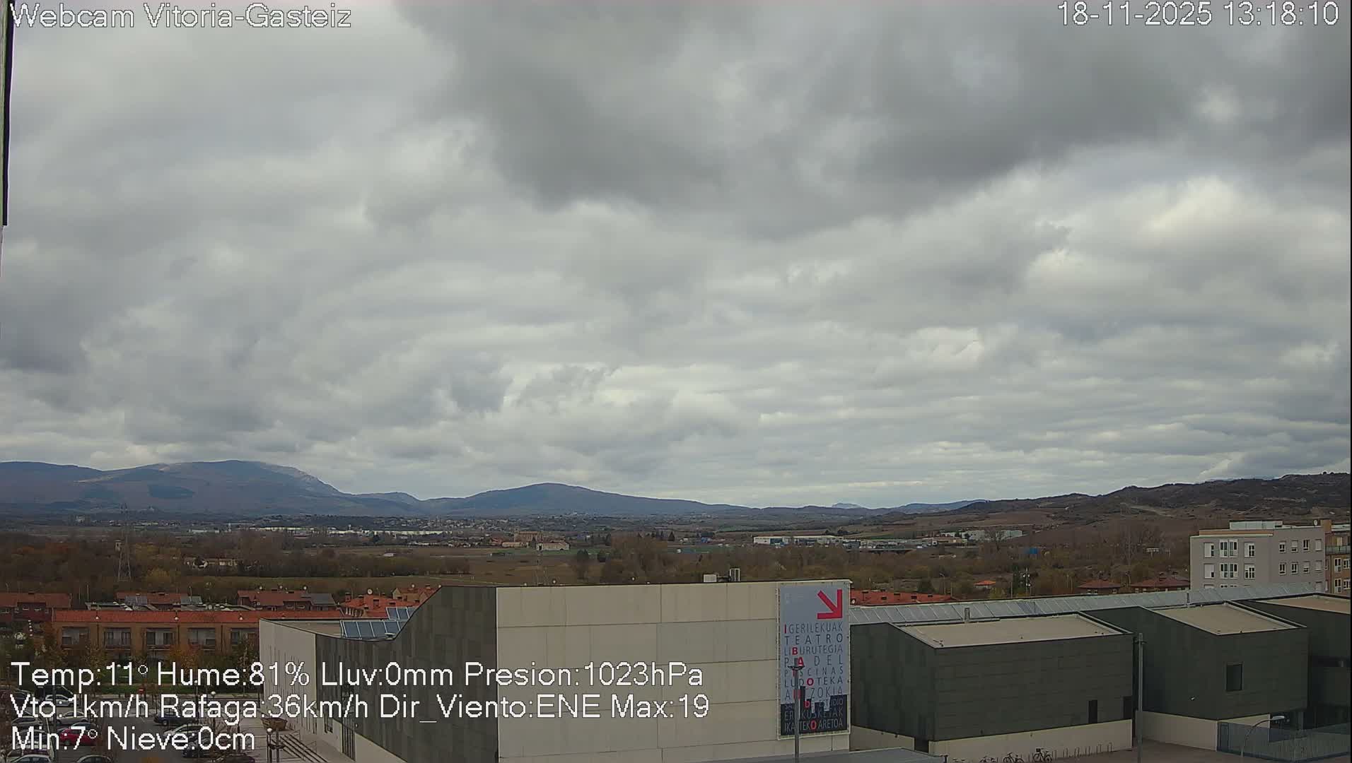 Gorbea Mount & Plain from Vitoria-Gasteiz Live Cam - Araba, Basque, Spain