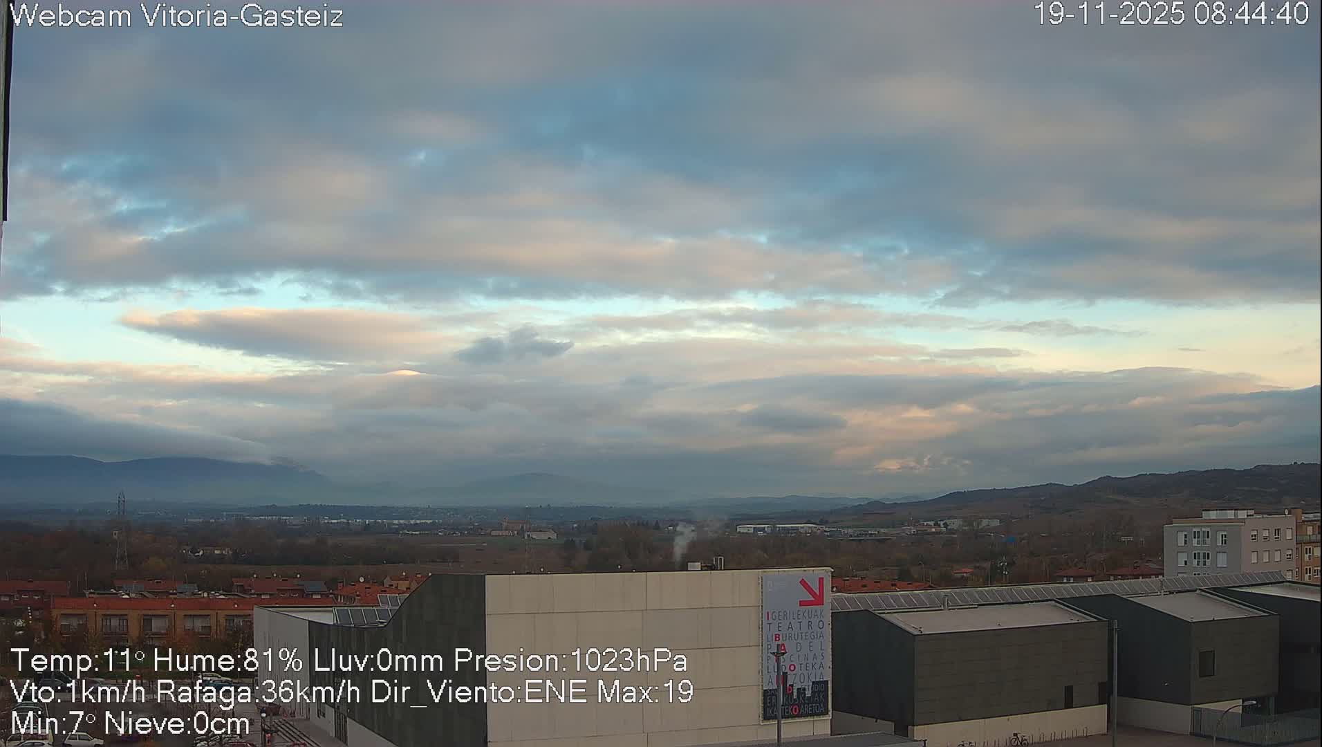 Gorbea Mount & Plain from Vitoria-Gasteiz Live Cam - Araba, Basque, Spain