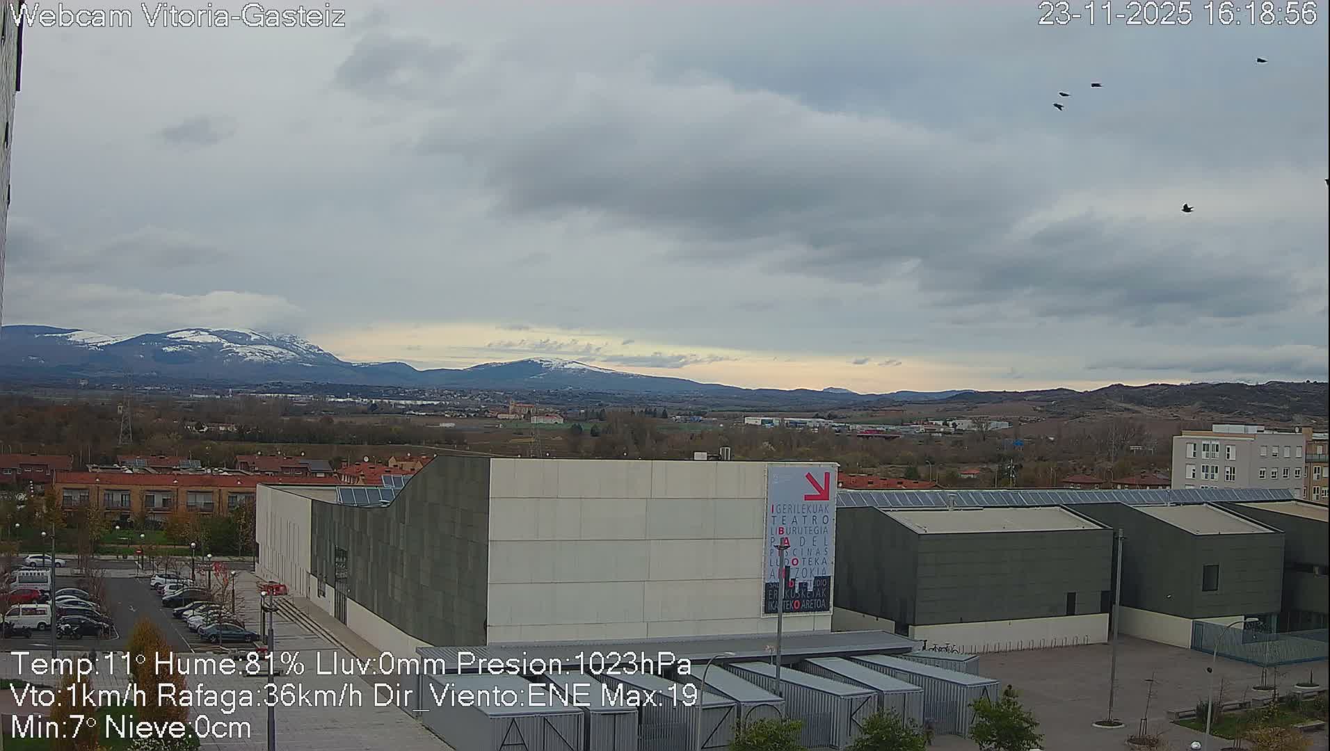 Gorbea Mount & Plain from Vitoria-Gasteiz Live Cam - Araba, Basque, Spain