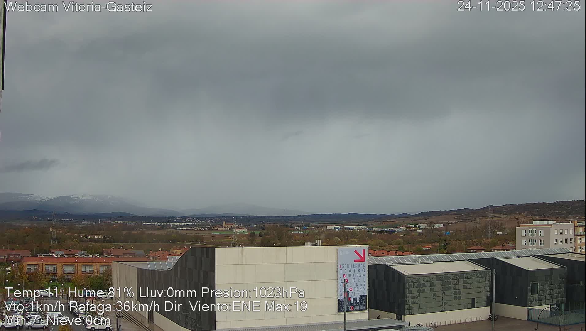 Gorbea Mount & Plain from Vitoria-Gasteiz Live Cam - Araba, Basque, Spain