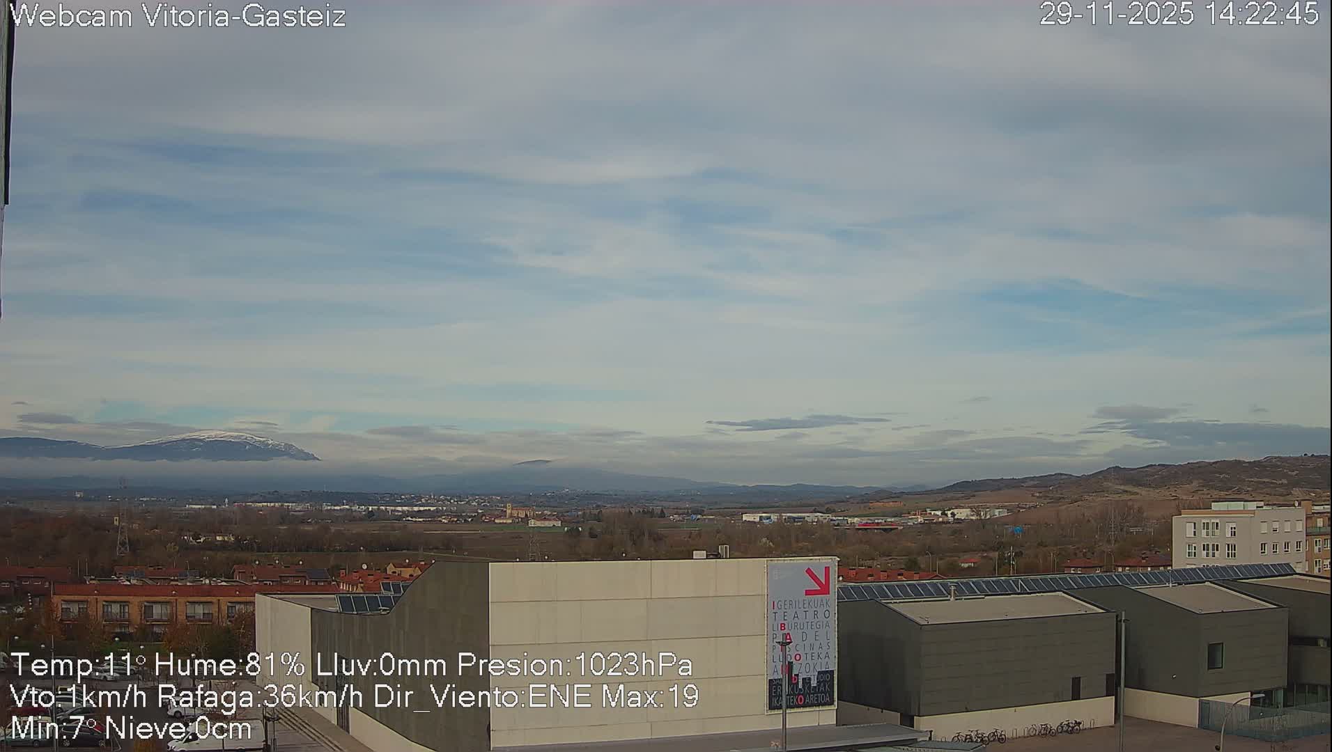 Gorbea Mount & Plain from Vitoria-Gasteiz Live Cam - Araba, Basque, Spain
