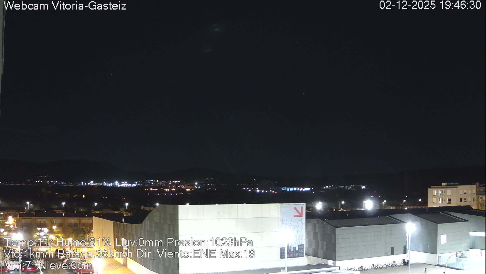 Gorbea Mount & Plain from Vitoria-Gasteiz Live Cam - Araba, Basque, Spain