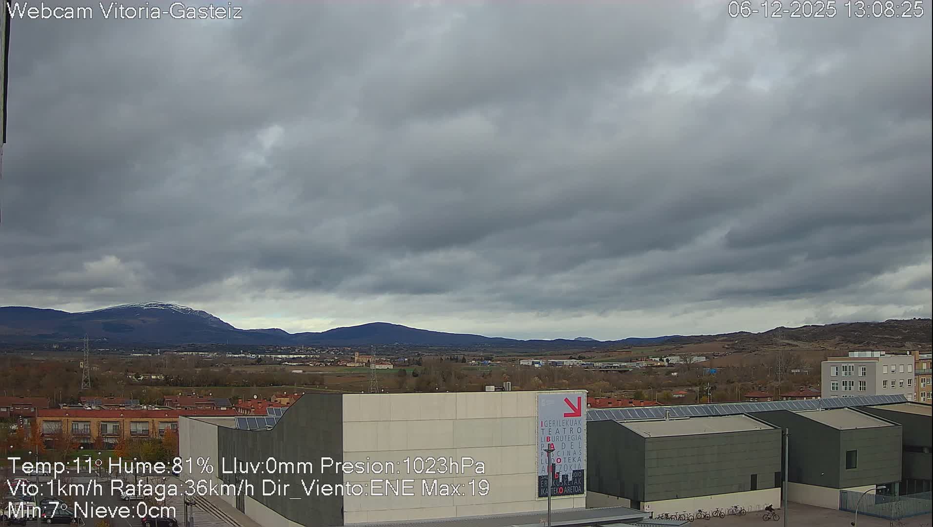 Gorbea Mount & Plain from Vitoria-Gasteiz Live Cam - Araba, Basque, Spain