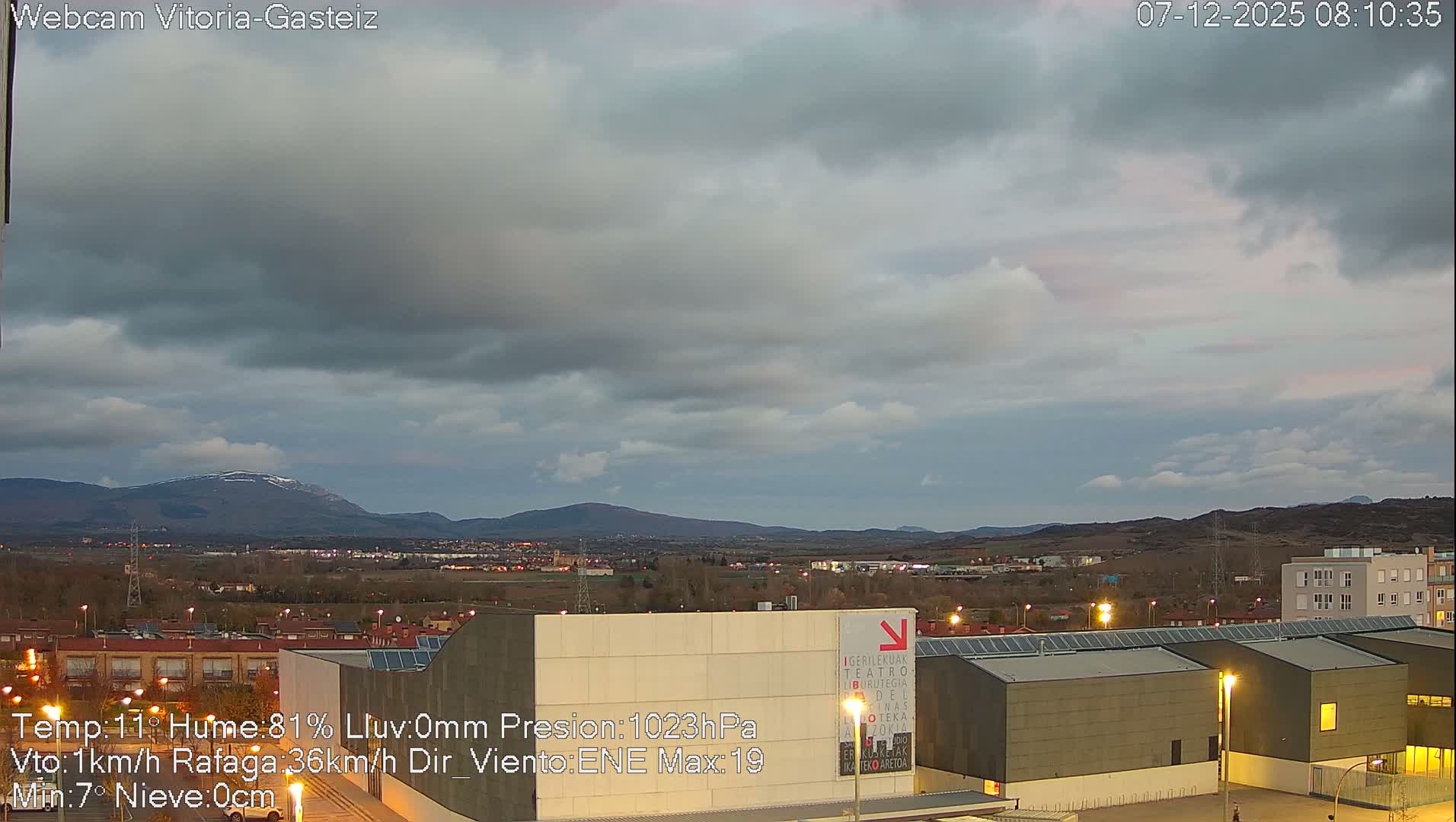 Gorbea Mount & Plain from Vitoria-Gasteiz Live Cam - Araba, Basque, Spain