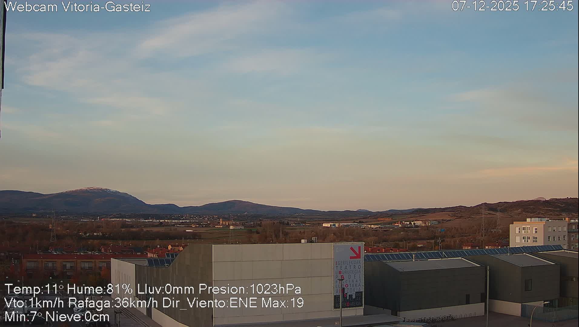 Gorbea Mount & Plain from Vitoria-Gasteiz Live Cam - Araba, Basque, Spain