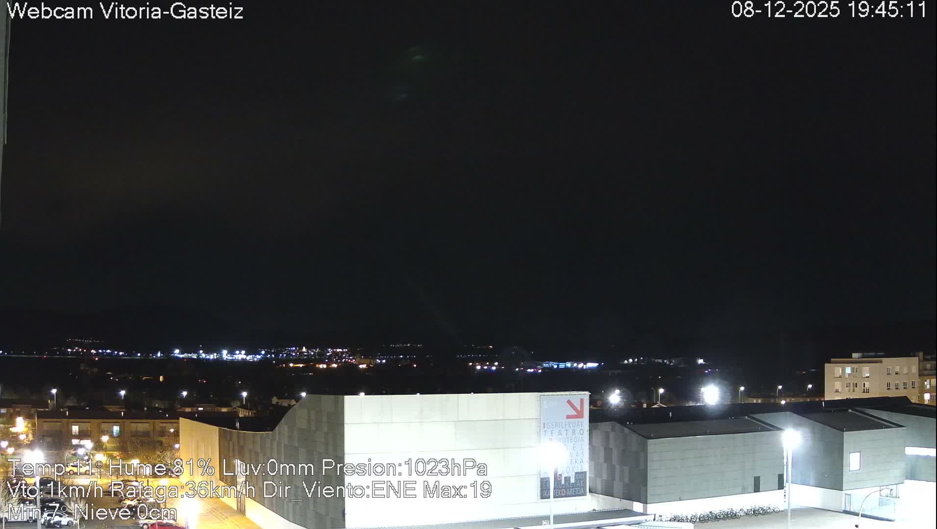 Gorbea Mount & Plain from Vitoria-Gasteiz Live Cam - Araba, Basque, Spain