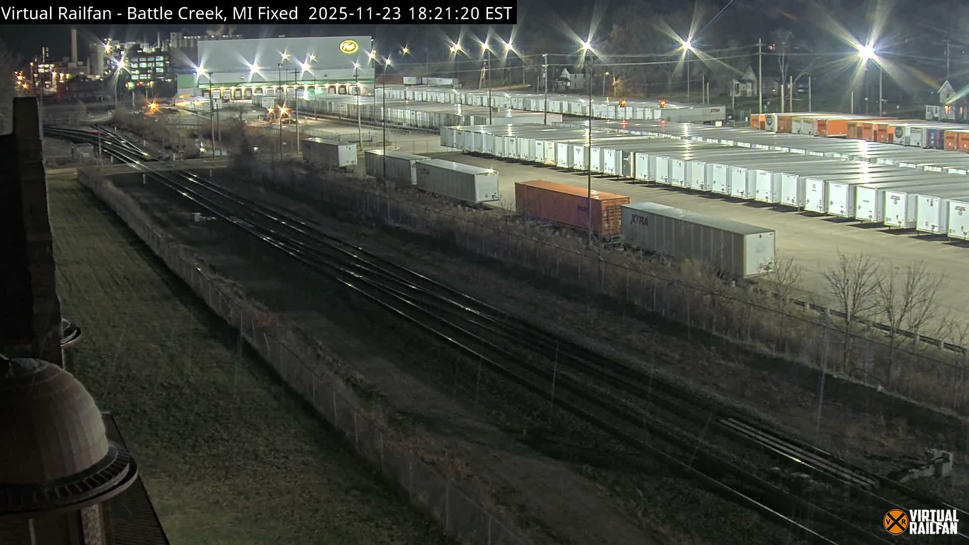 Michigan, Battle Creek Railroad Crossing & Post Shipping & Receving Depot Live Cam - Battle Creek, Calhoun, Michigan, USA