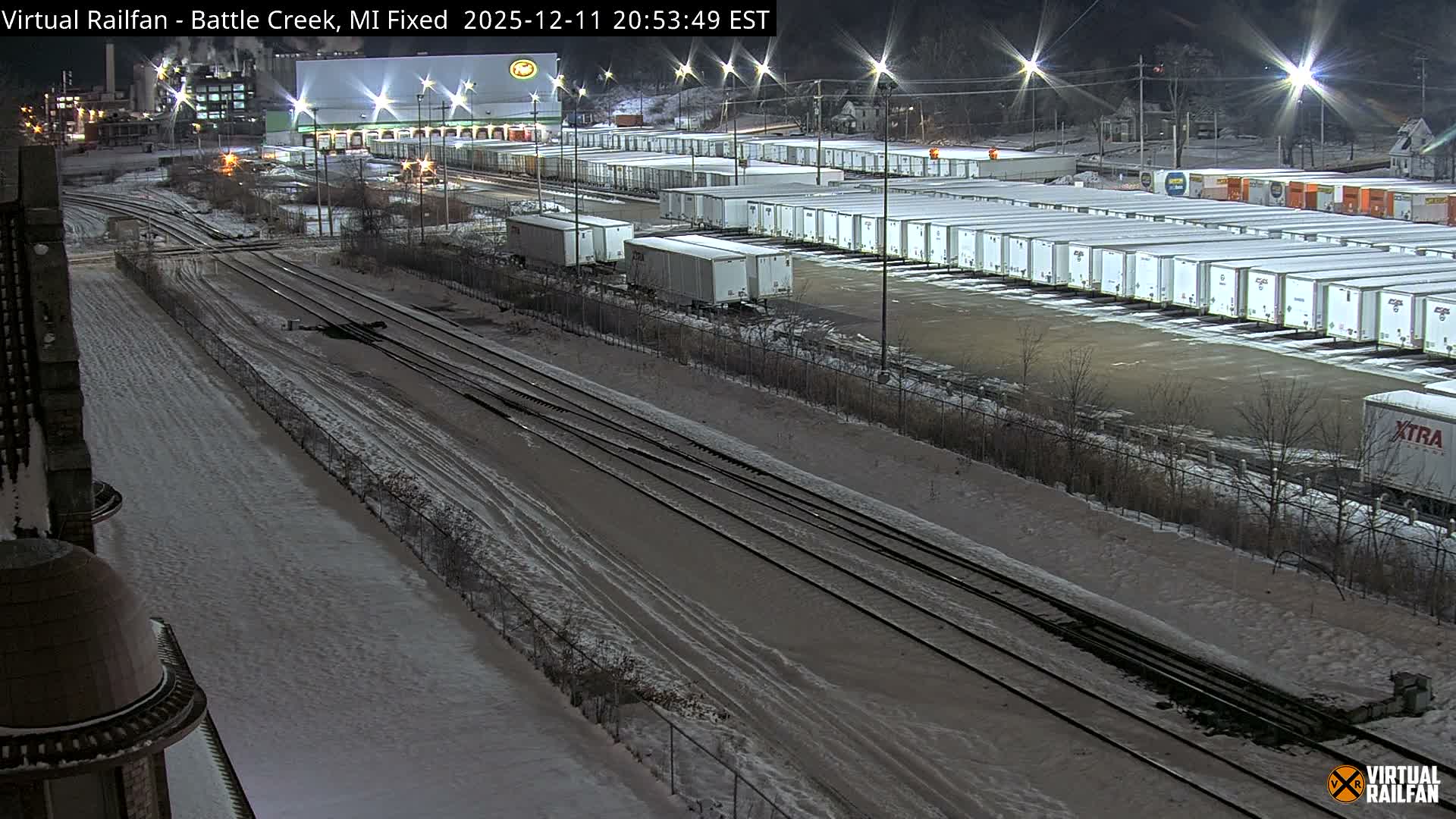 Michigan, Battle Creek Railroad Crossing & Post Shipping & Receving Depot Live Cam - Battle Creek, Calhoun, Michigan, USA