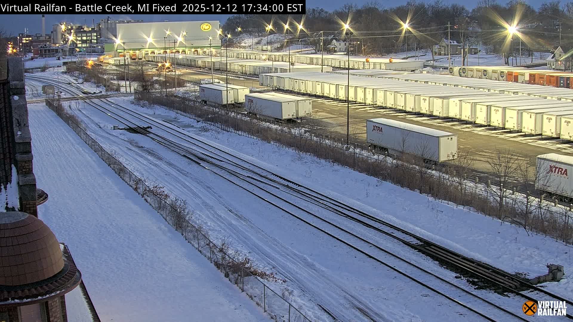 Michigan, Battle Creek Railroad Crossing & Post Shipping & Receving Depot Live Cam - Battle Creek, Calhoun, Michigan, USA