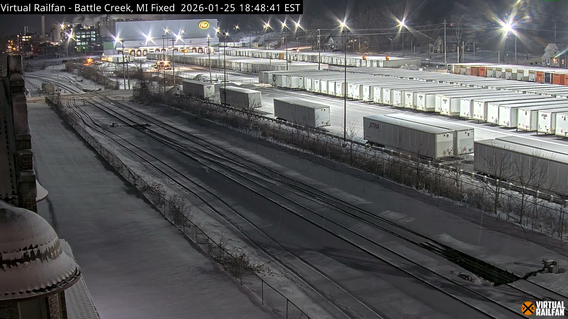 Michigan, Battle Creek Railroad Crossing & Post Shipping & Receving Depot Live Cam - Battle Creek, Calhoun, Michigan, USA