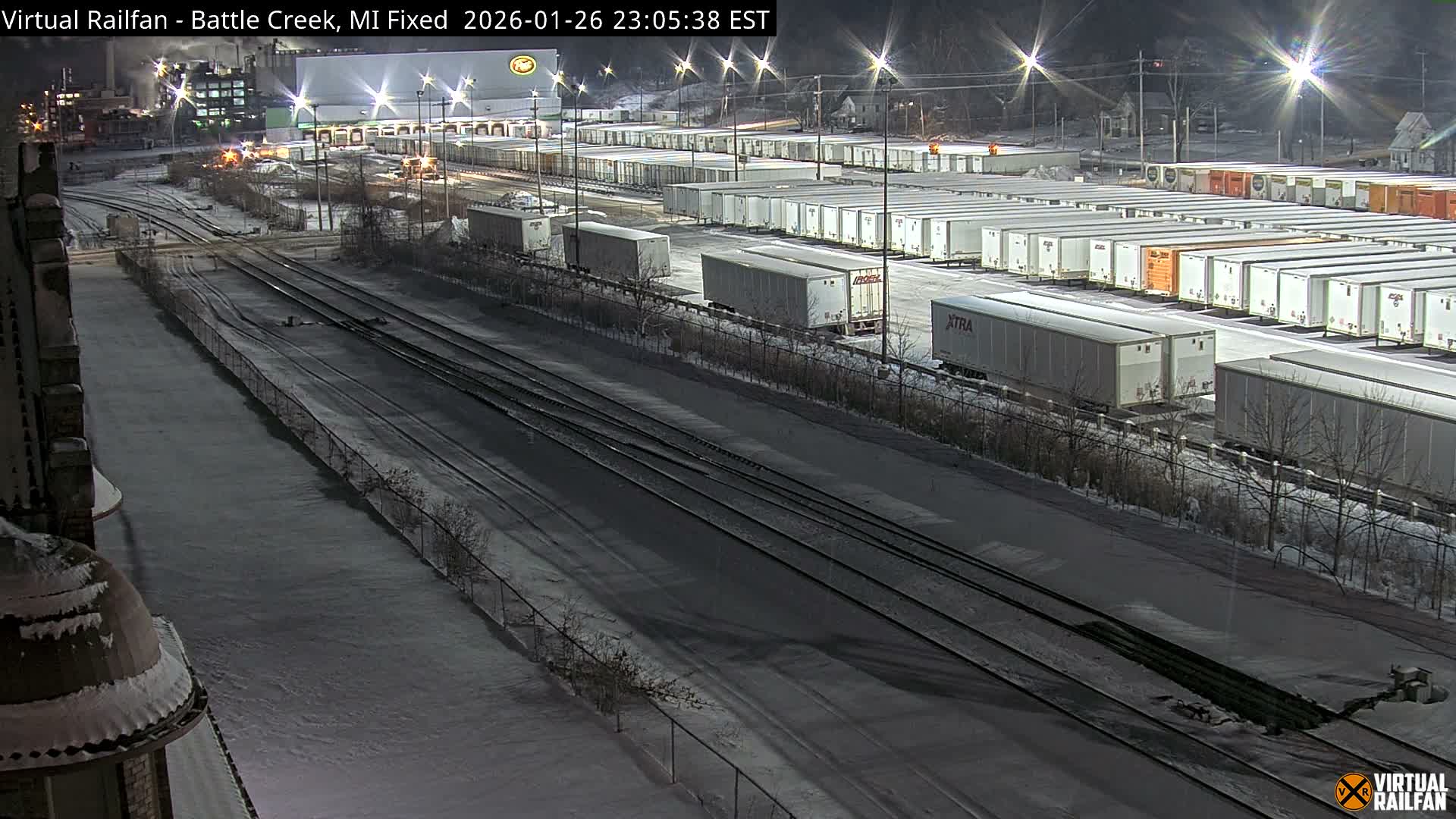 Michigan, Battle Creek Railroad Crossing & Post Shipping & Receving Depot Live Cam - Battle Creek, Calhoun, Michigan, USA