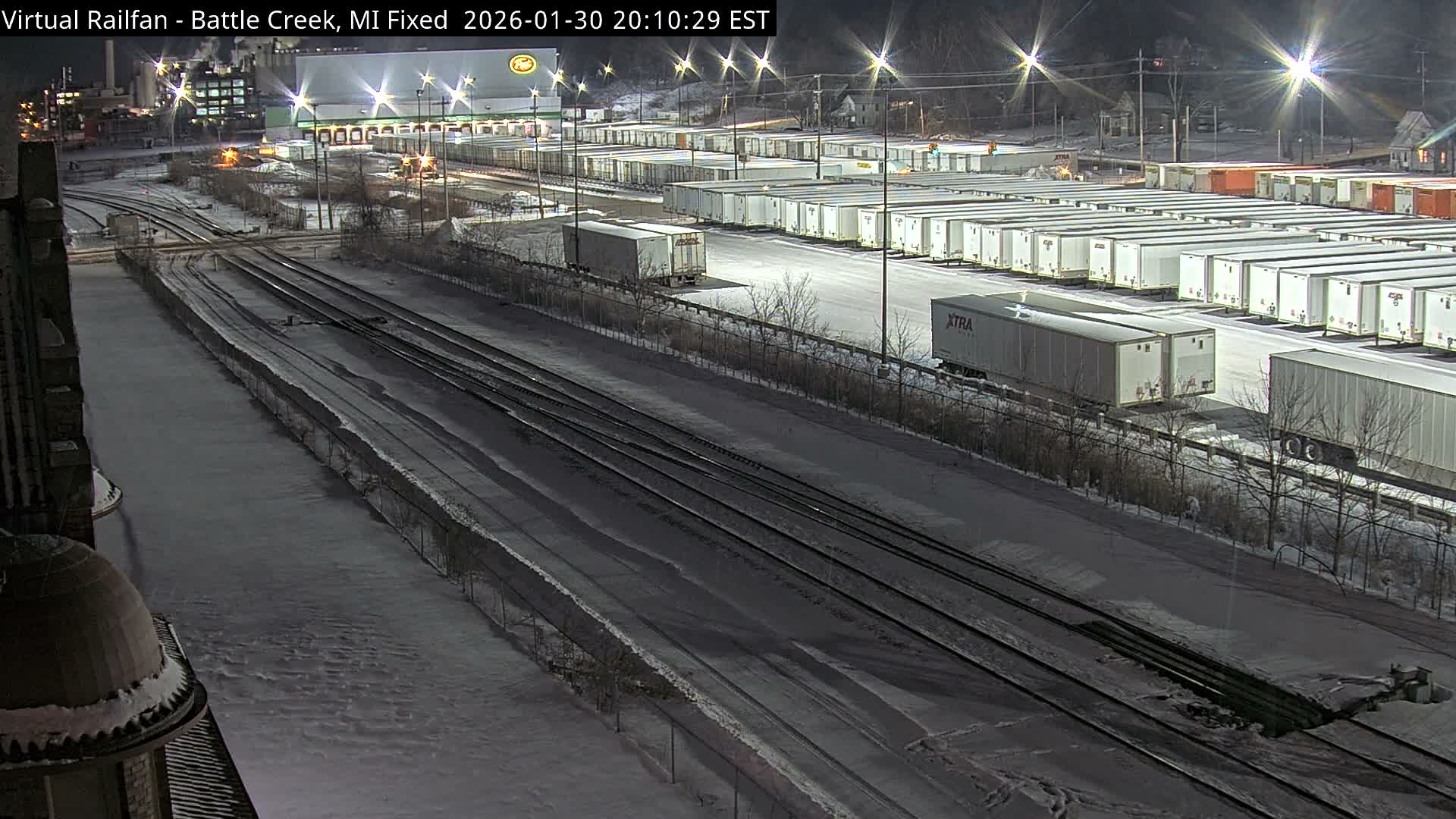 Michigan, Battle Creek Railroad Crossing & Post Shipping & Receving Depot Live Cam - Battle Creek, Calhoun, Michigan, USA