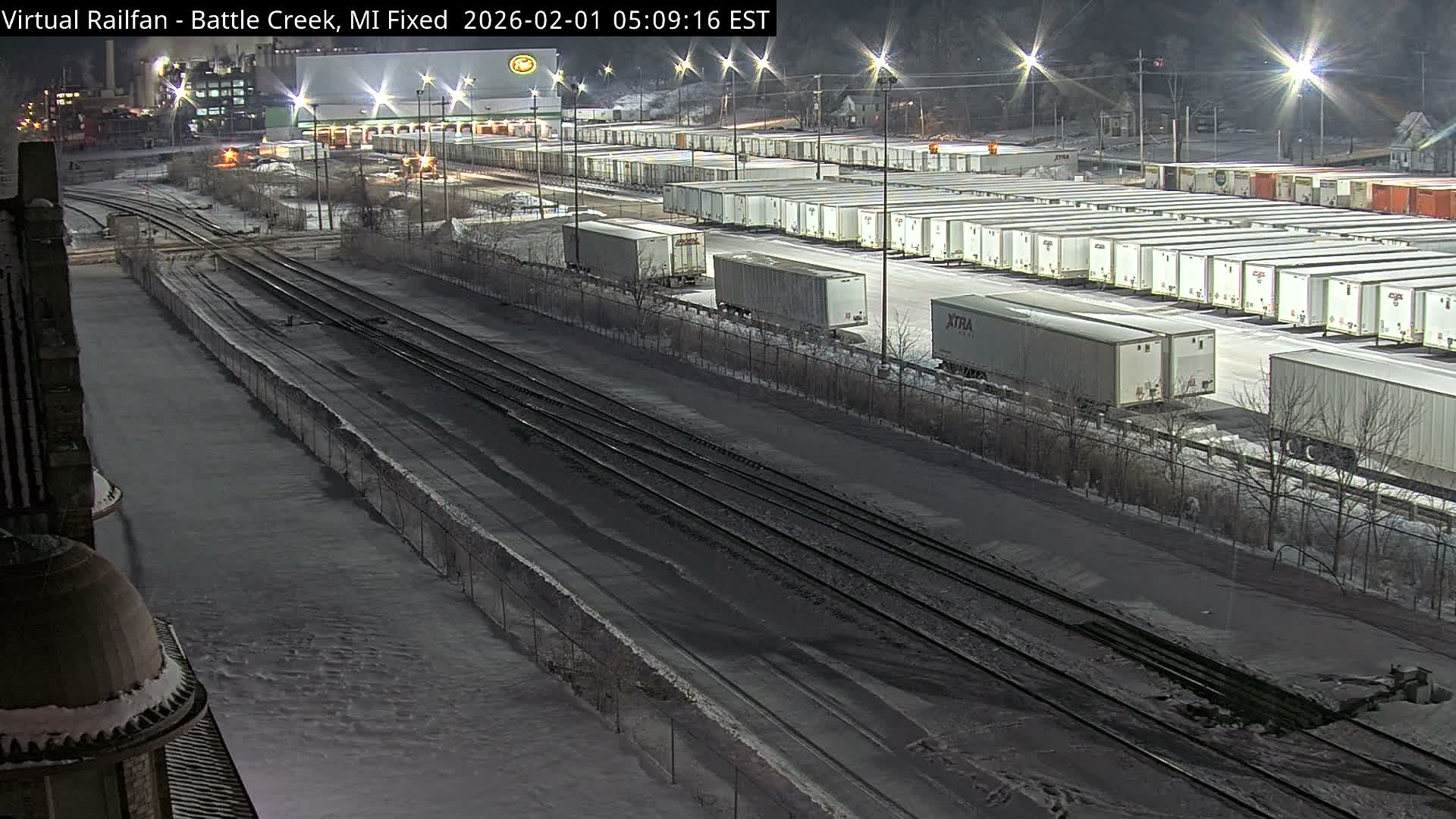 Michigan, Battle Creek Railroad Crossing & Post Shipping & Receving Depot Live Cam - Battle Creek, Calhoun, Michigan, USA
