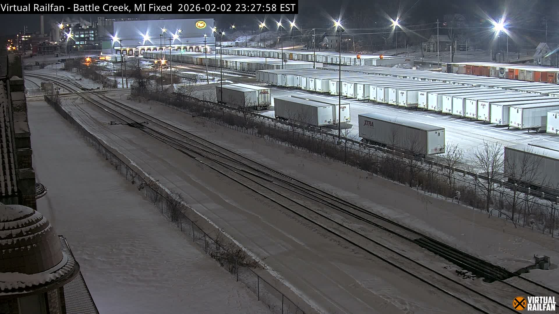 Michigan, Battle Creek Railroad Crossing & Post Shipping & Receving Depot Live Cam - Battle Creek, Calhoun, Michigan, USA