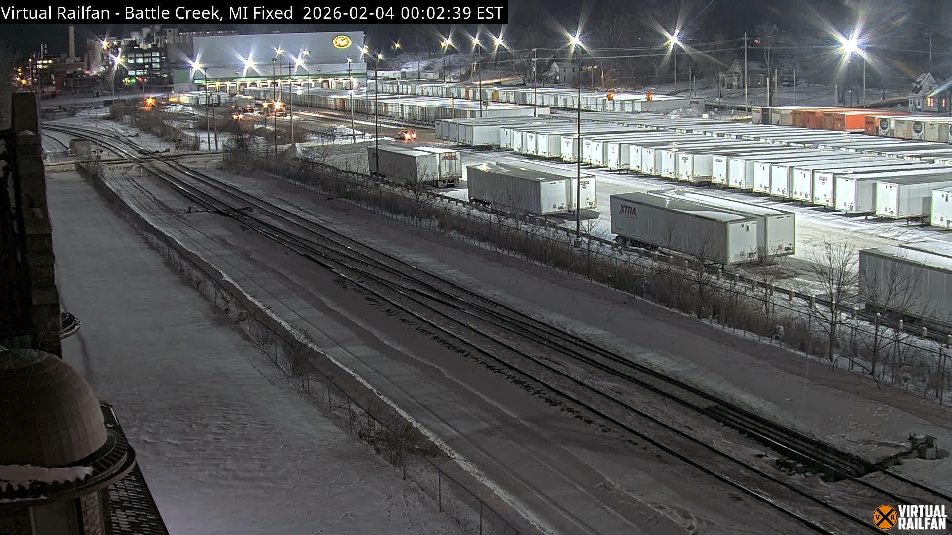 Michigan, Battle Creek Railroad Crossing & Post Shipping & Receving Depot Live Cam - Battle Creek, Calhoun, Michigan, USA