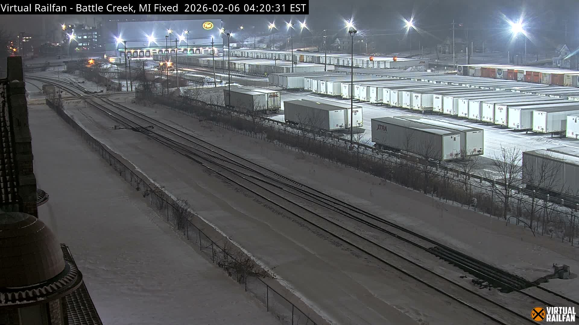 Michigan, Battle Creek Railroad Crossing & Post Shipping & Receving Depot Live Cam - Battle Creek, Calhoun, Michigan, USA