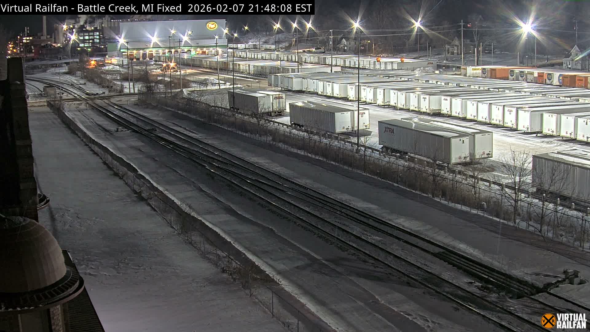 Michigan, Battle Creek Railroad Crossing & Post Shipping & Receving Depot Live Cam - Battle Creek, Calhoun, Michigan, USA