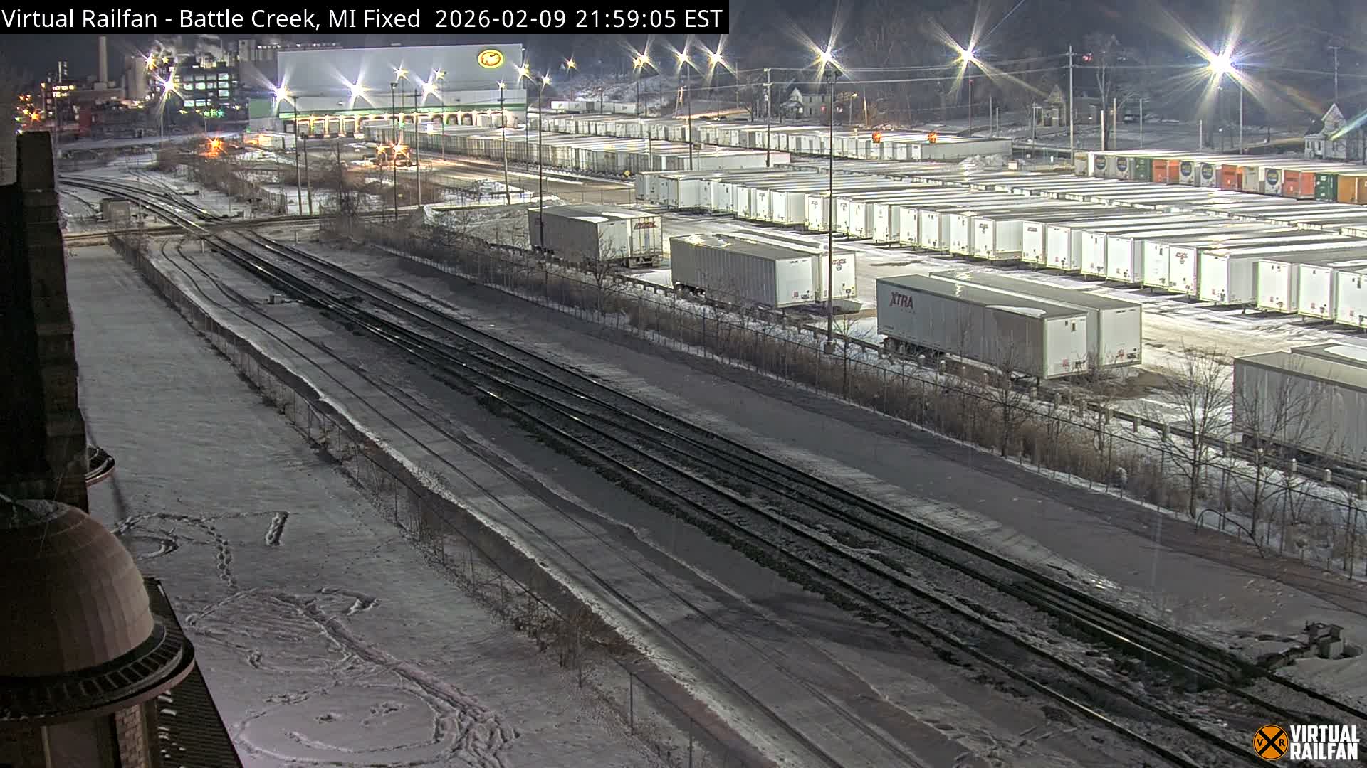 Michigan, Battle Creek Railroad Crossing & Post Shipping & Receving Depot Live Cam - Battle Creek, Calhoun, Michigan, USA