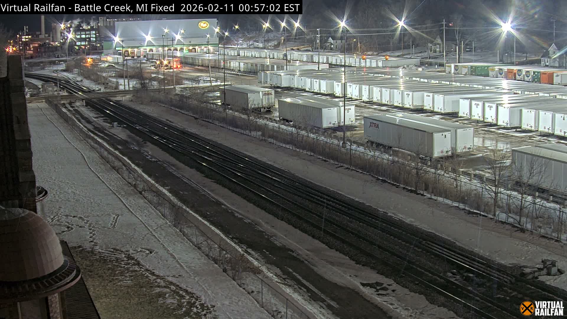 Michigan, Battle Creek Railroad Crossing & Post Shipping & Receving Depot Live Cam - Battle Creek, Calhoun, Michigan, USA