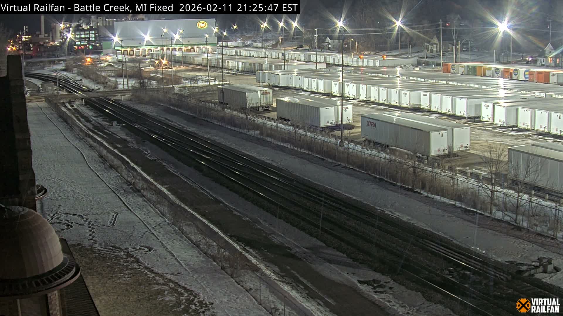 Michigan, Battle Creek Railroad Crossing & Post Shipping & Receving Depot Live Cam - Battle Creek, Calhoun, Michigan, USA