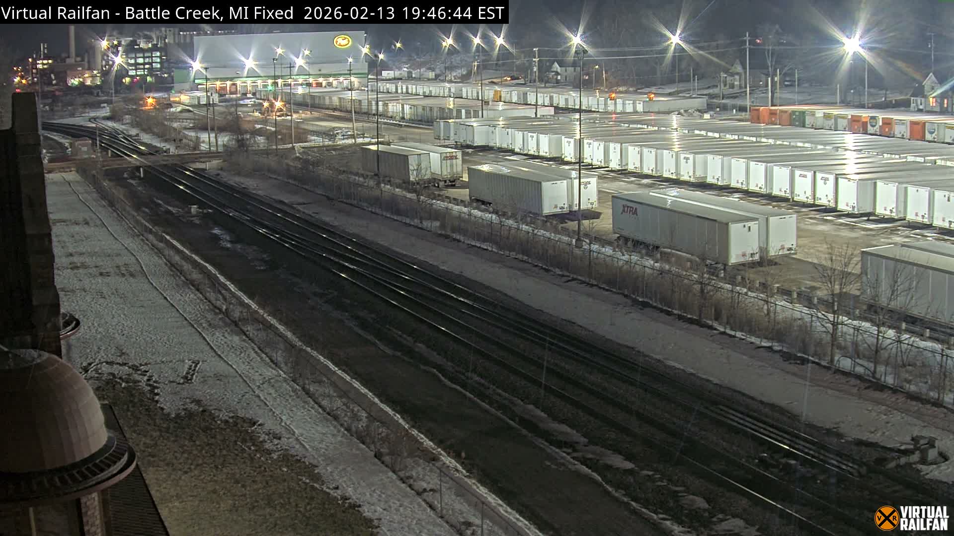 Michigan, Battle Creek Railroad Crossing & Post Shipping & Receving Depot Live Cam - Battle Creek, Calhoun, Michigan, USA