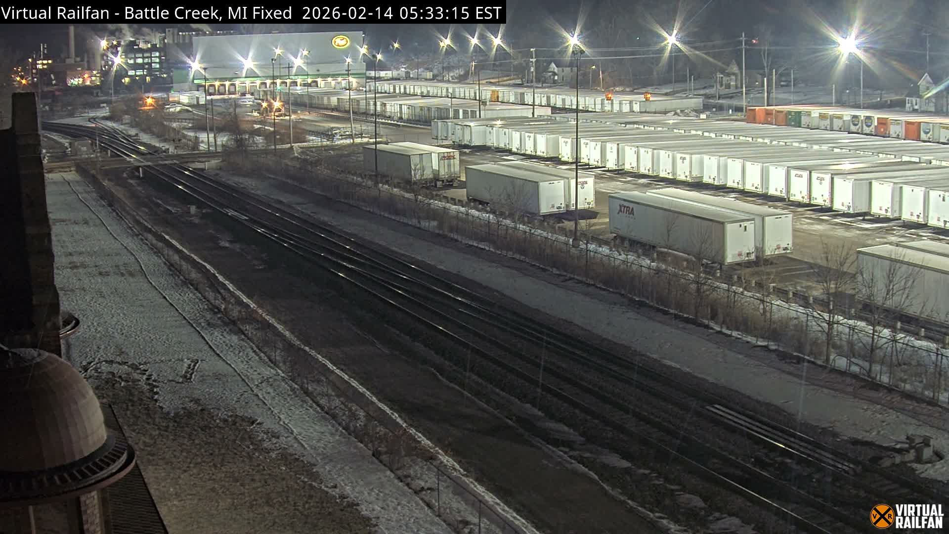 Michigan, Battle Creek Railroad Crossing & Post Shipping & Receving Depot Live Cam - Battle Creek, Calhoun, Michigan, USA