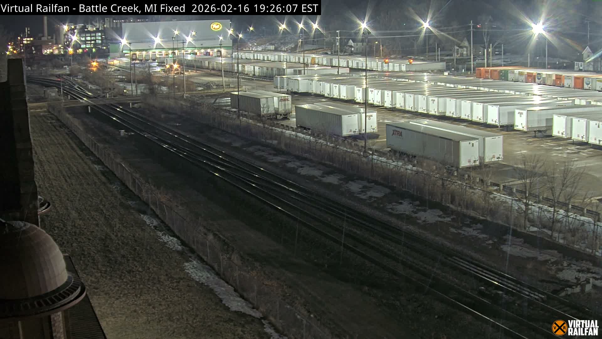 Michigan, Battle Creek Railroad Crossing & Post Shipping & Receving Depot Live Cam - Battle Creek, Calhoun, Michigan, USA