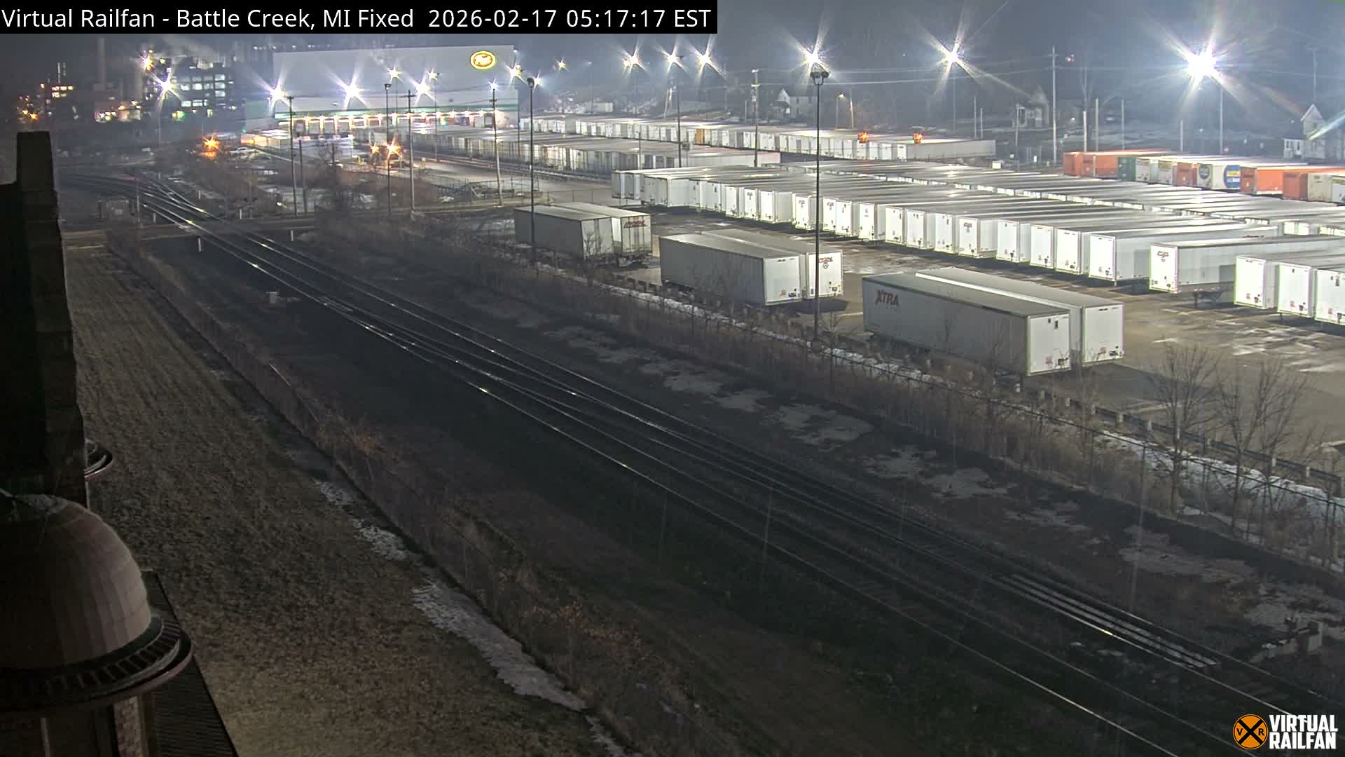 Michigan, Battle Creek Railroad Crossing & Post Shipping & Receving Depot Live Cam - Battle Creek, Calhoun, Michigan, USA