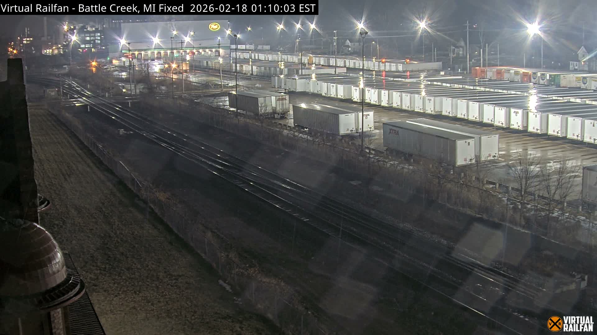 Michigan, Battle Creek Railroad Crossing & Post Shipping & Receving Depot Live Cam - Battle Creek, Calhoun, Michigan, USA