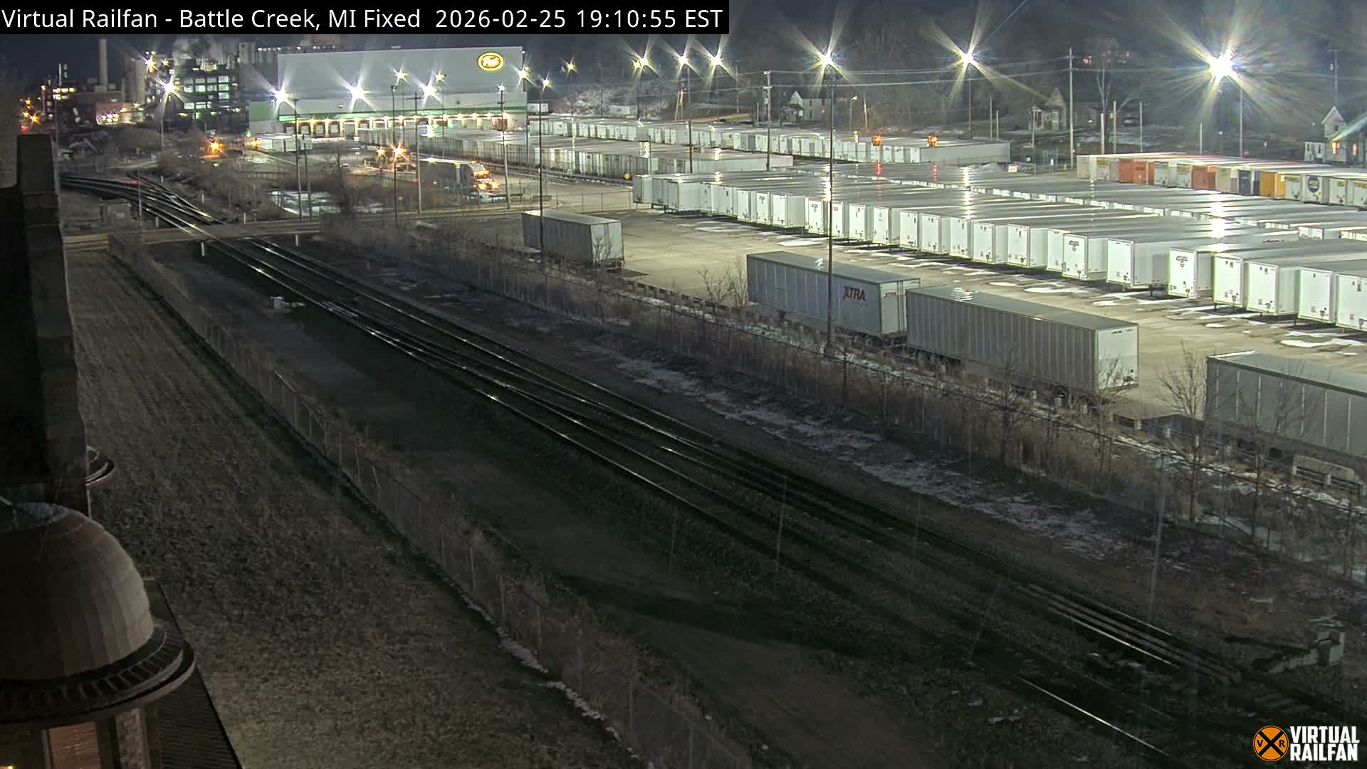 Michigan, Battle Creek Railroad Crossing & Post Shipping & Receving Depot Live Cam - Battle Creek, Calhoun, Michigan, USA