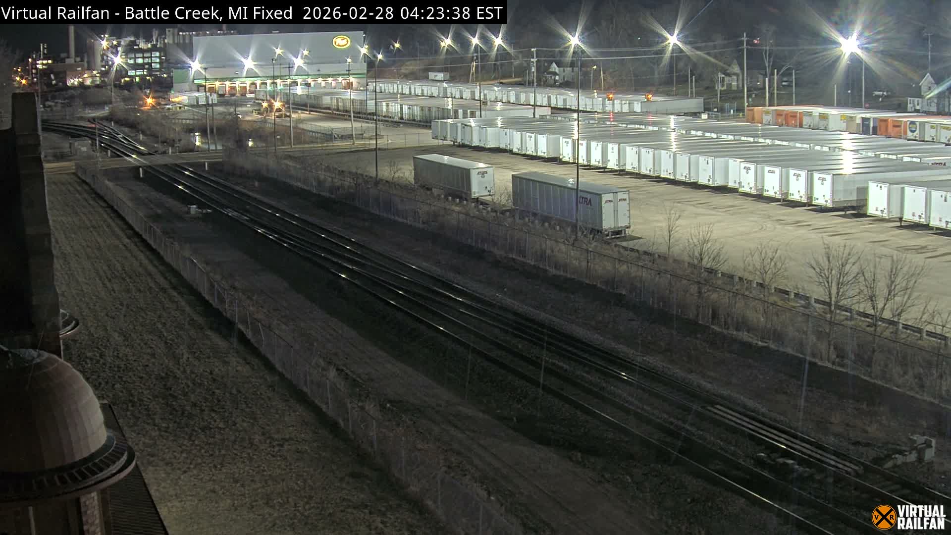 Michigan, Battle Creek Railroad Crossing & Post Shipping & Receving Depot Live Cam - Battle Creek, Calhoun, Michigan, USA