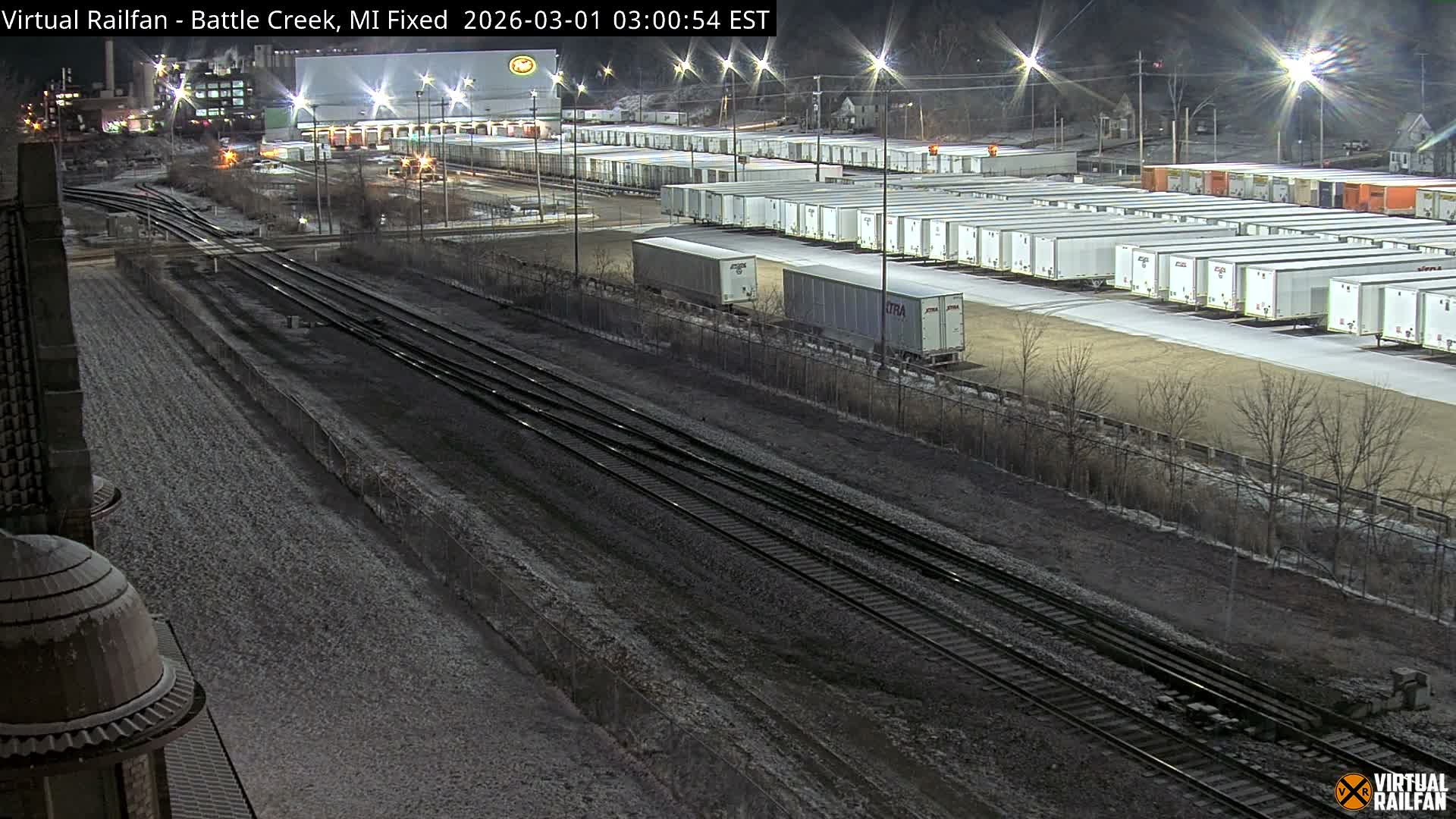 Michigan, Battle Creek Railroad Crossing & Post Shipping & Receving Depot Live Cam - Battle Creek, Calhoun, Michigan, USA