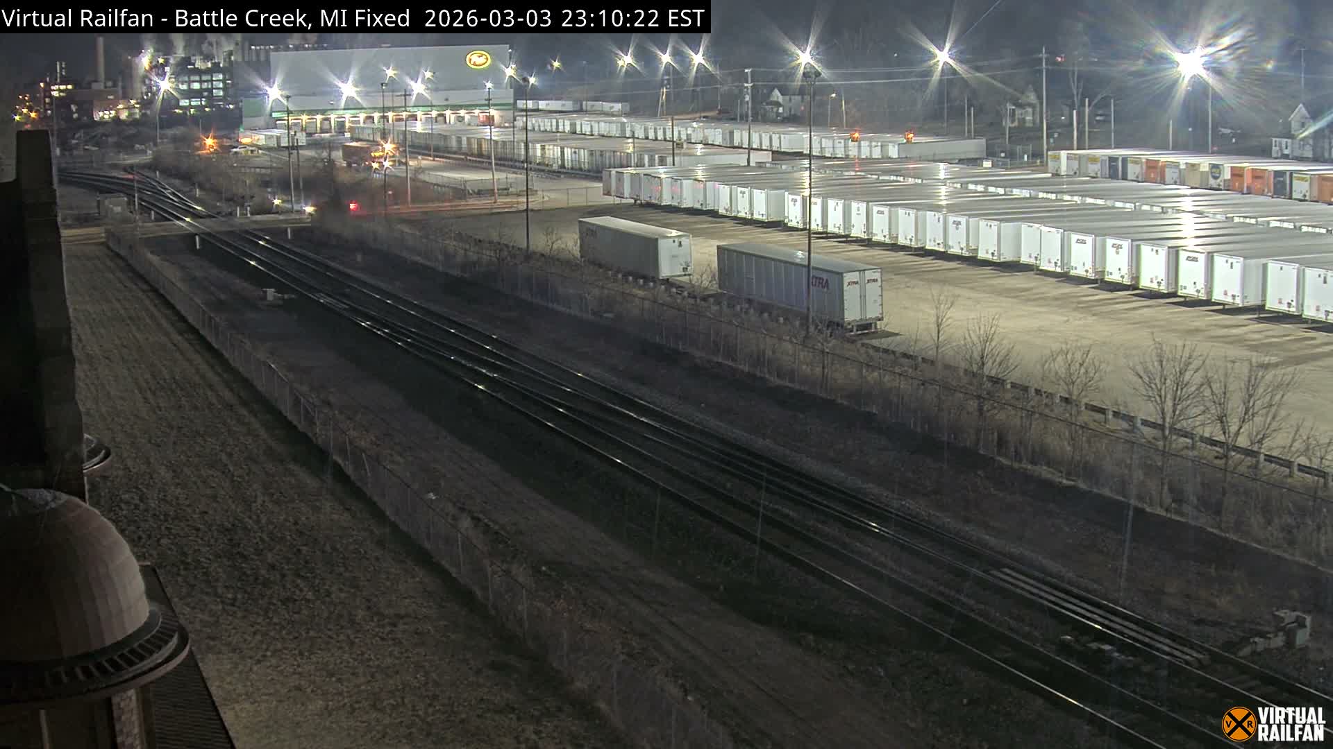 Michigan, Battle Creek Railroad Crossing & Post Shipping & Receving Depot Live Cam - Battle Creek, Calhoun, Michigan, USA
