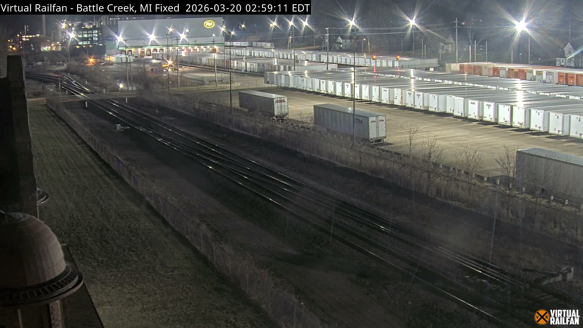 Michigan, Battle Creek Railroad Crossing & Post Shipping & Receving Depot Live Cam - Battle Creek, Calhoun, Michigan, USA