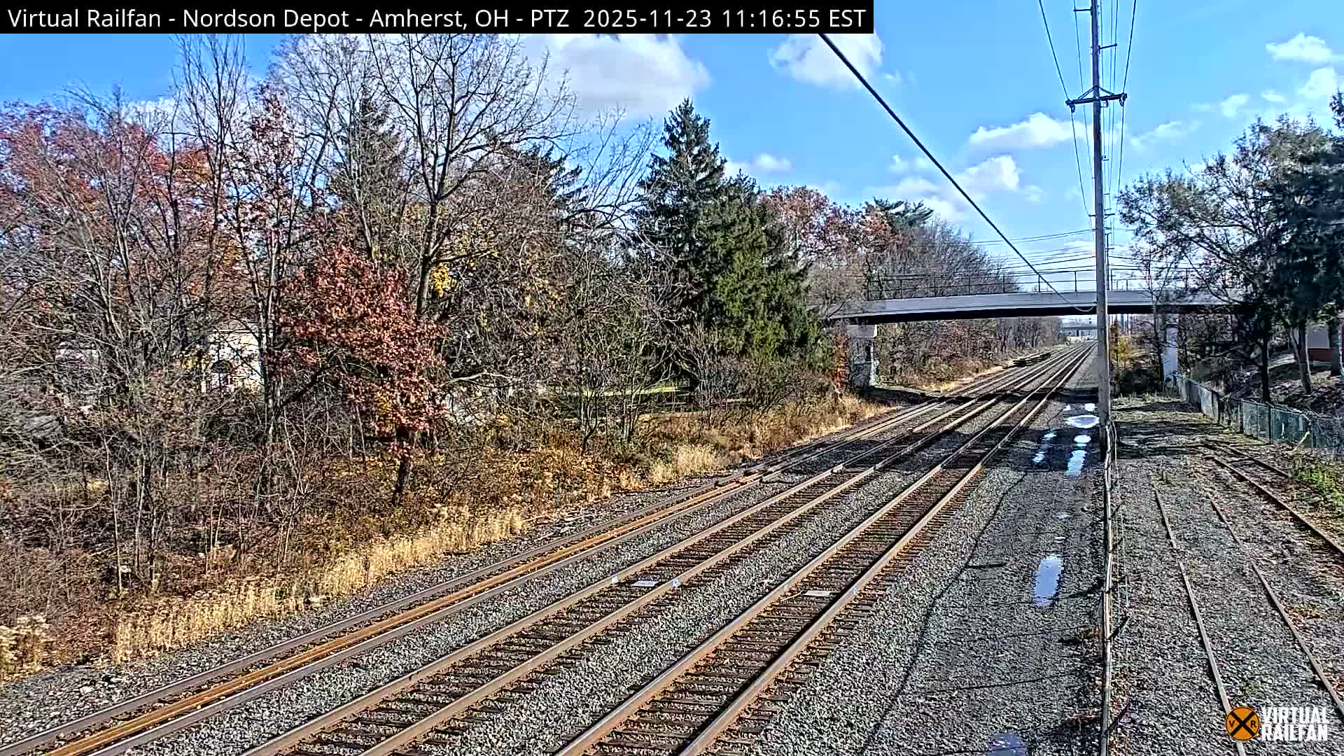 Ohio, Amherst City & Nordson Depot & Rail Crossing  PTZ towards East Live Cam - Amherst, Lorain, Ohio, USA