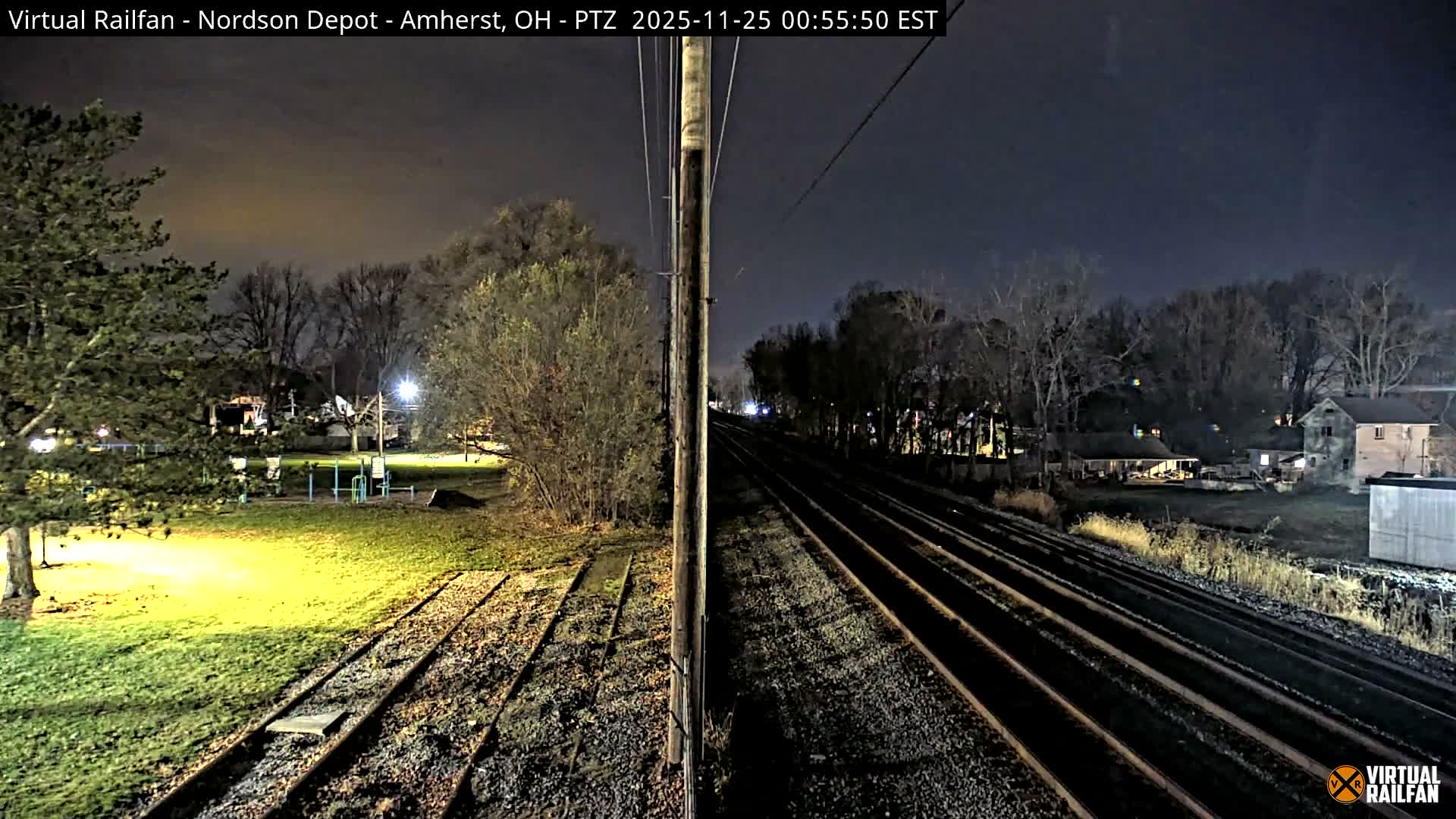 Ohio, Amherst City & Nordson Depot & Rail Crossing  PTZ towards East Live Cam - Amherst, Lorain, Ohio, USA