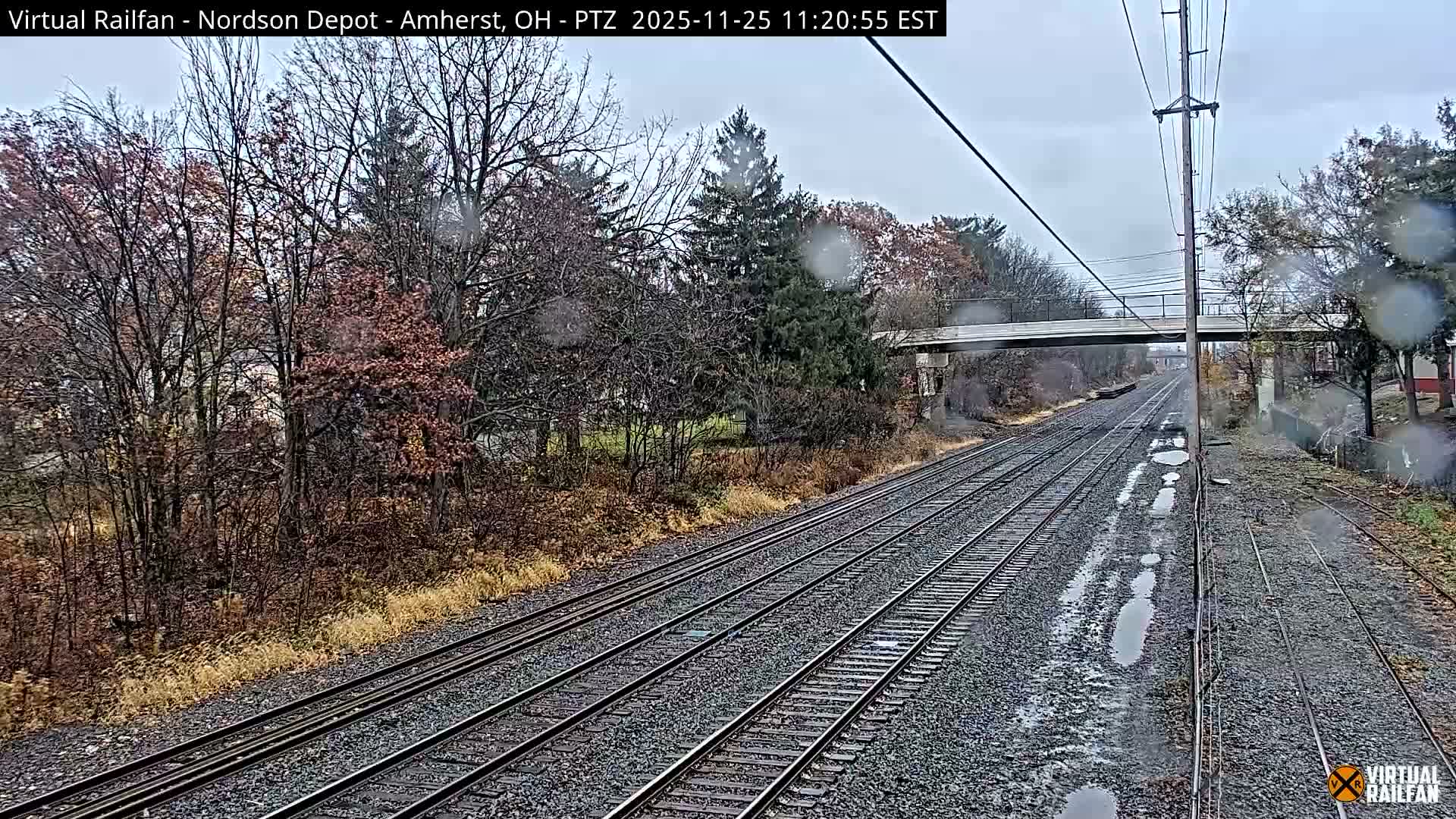 Ohio, Amherst City & Nordson Depot & Rail Crossing  PTZ towards East Live Cam - Amherst, Lorain, Ohio, USA
