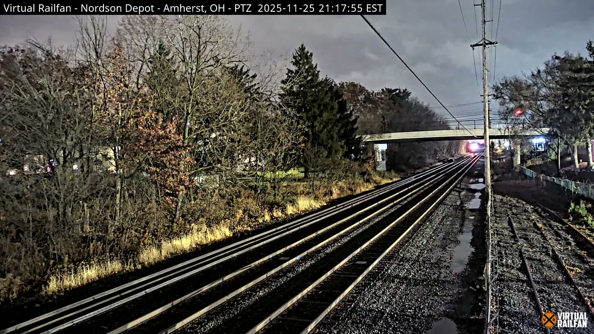 Ohio, Amherst City & Nordson Depot & Rail Crossing  PTZ towards East Live Cam - Amherst, Lorain, Ohio, USA