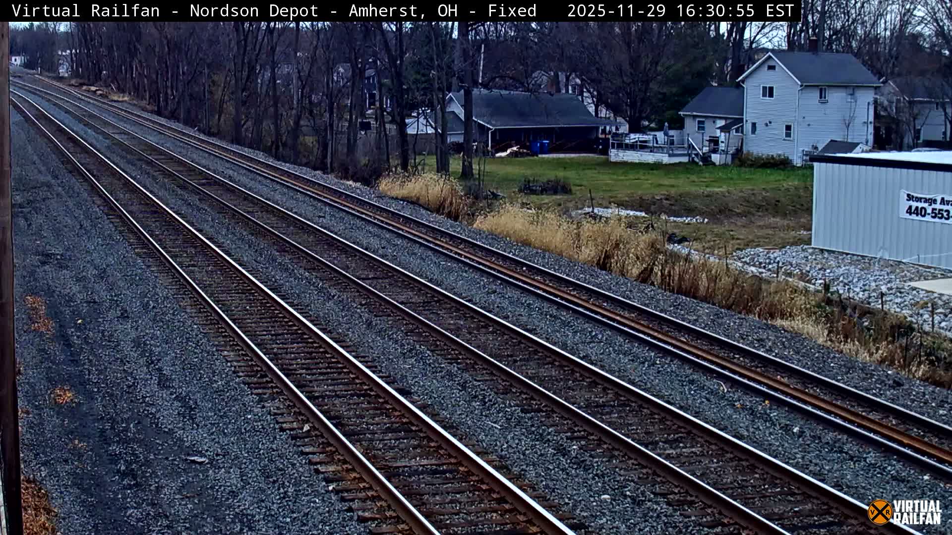 Ohio, Amherst City & Nordson Depot & Rail Crossing towards West Live Cam - Amherst, Lorain, Ohio, USA