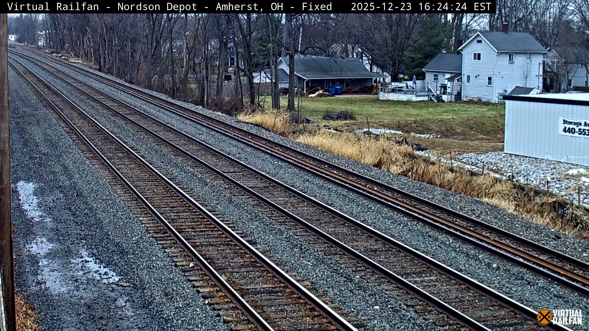 Ohio, Amherst City & Nordson Depot & Rail Crossing towards West Live Cam - Amherst, Lorain, Ohio, USA