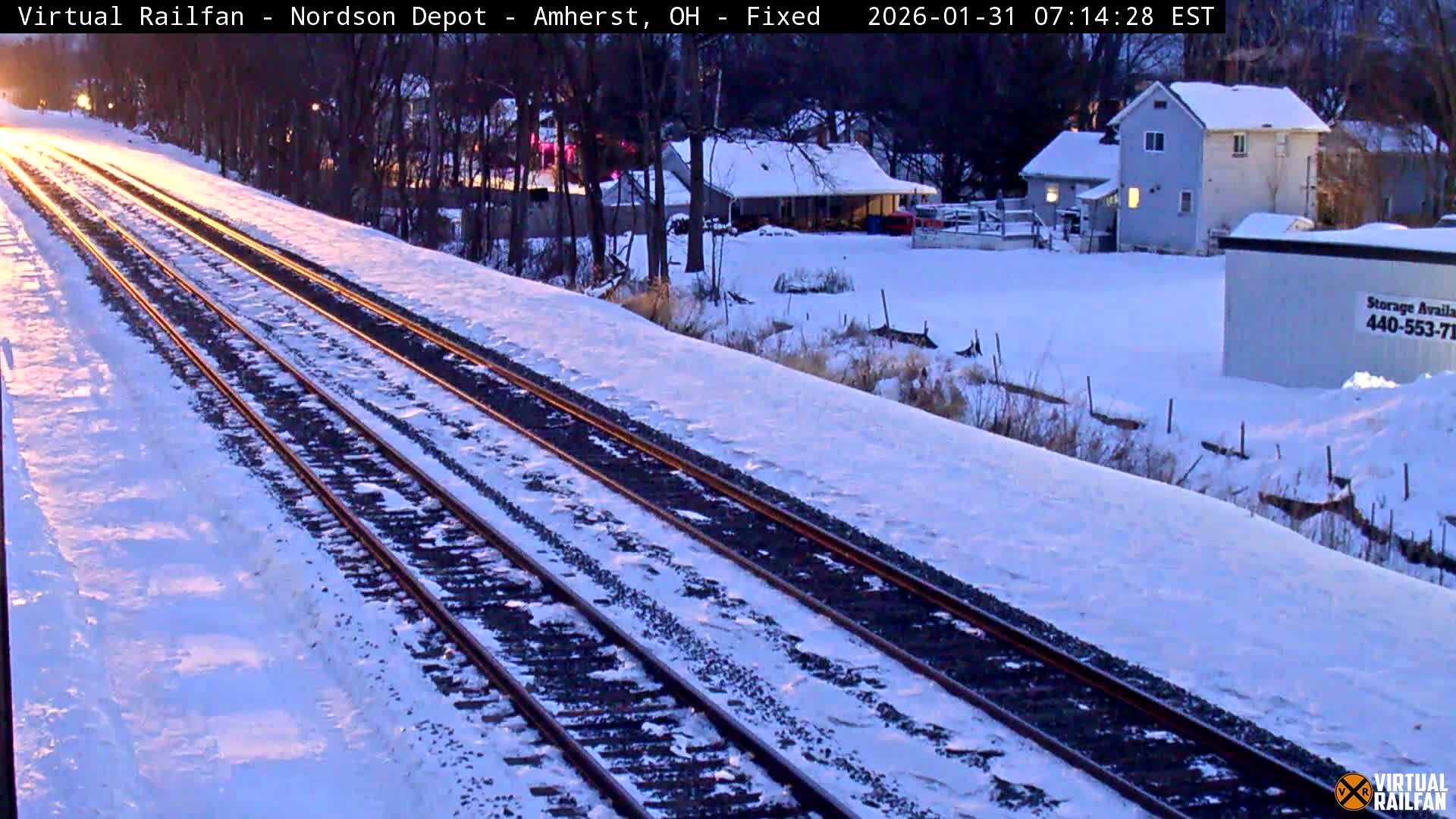 Ohio, Amherst City & Nordson Depot & Rail Crossing towards West Live Cam - Amherst, Lorain, Ohio, USA
