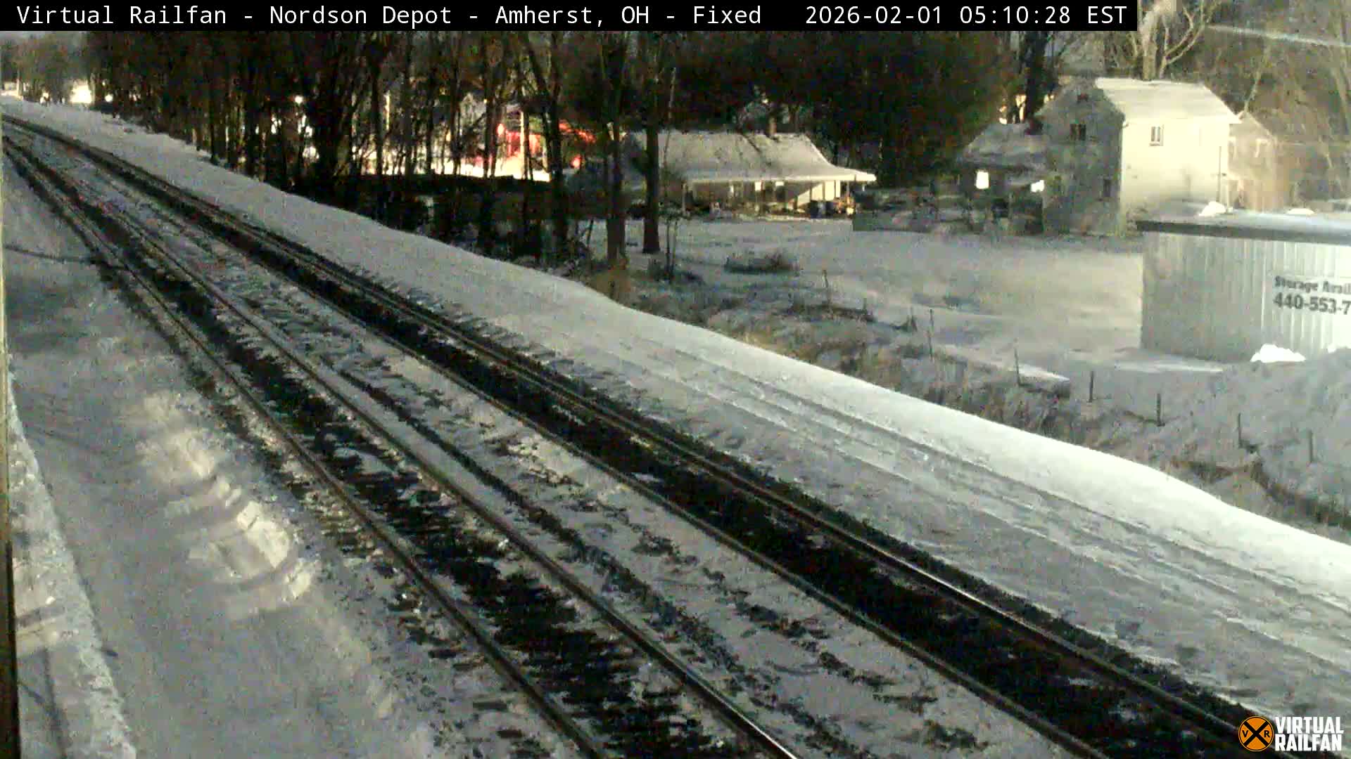 Ohio, Amherst City & Nordson Depot & Rail Crossing towards West Live Cam - Amherst, Lorain, Ohio, USA