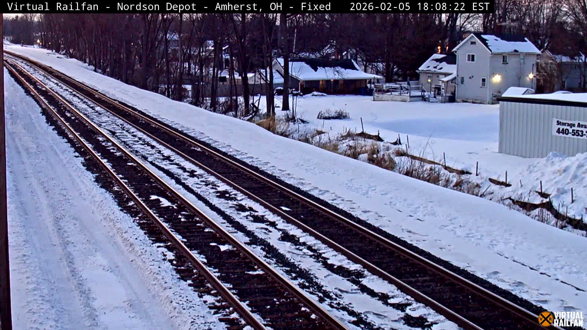 Ohio, Amherst City & Nordson Depot & Rail Crossing towards West Live Cam - Amherst, Lorain, Ohio, USA