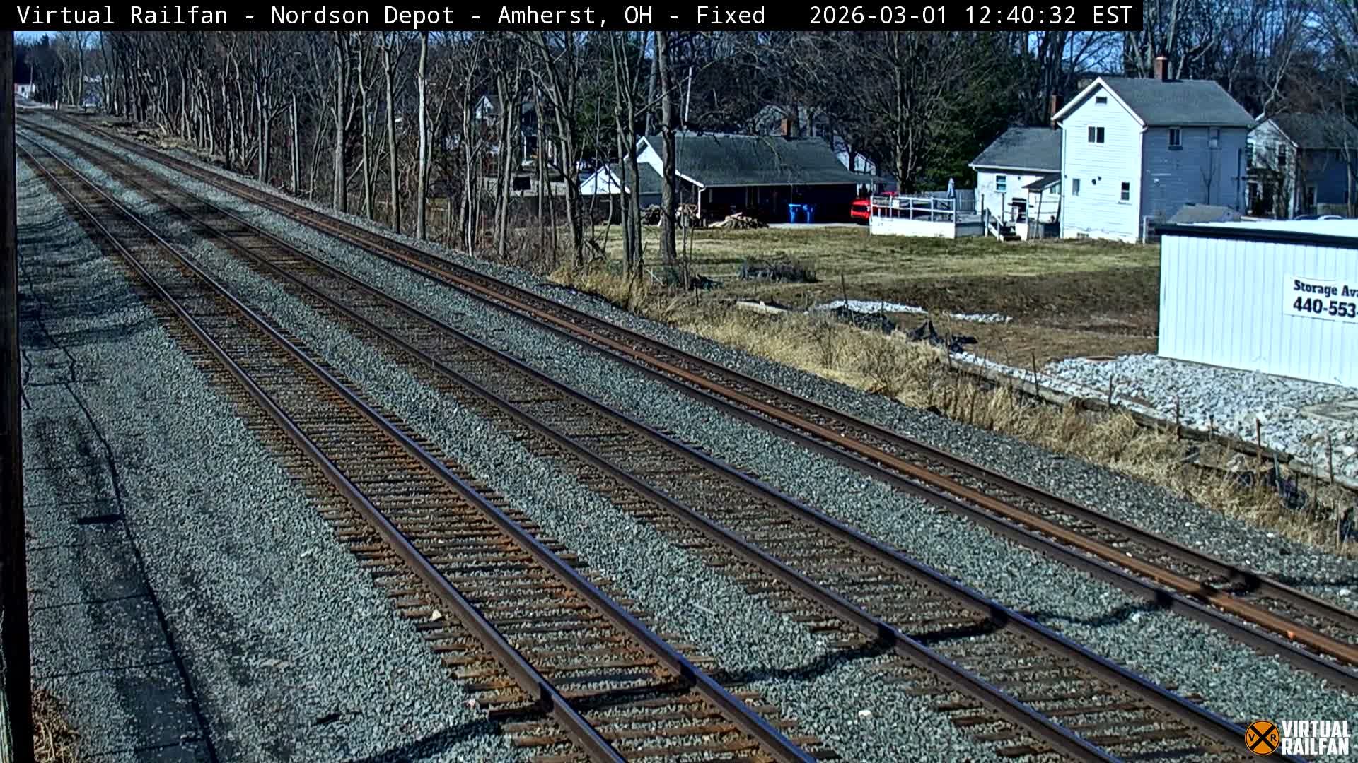 Ohio, Amherst City & Nordson Depot & Rail Crossing towards West Live Cam - Amherst, Lorain, Ohio, USA
