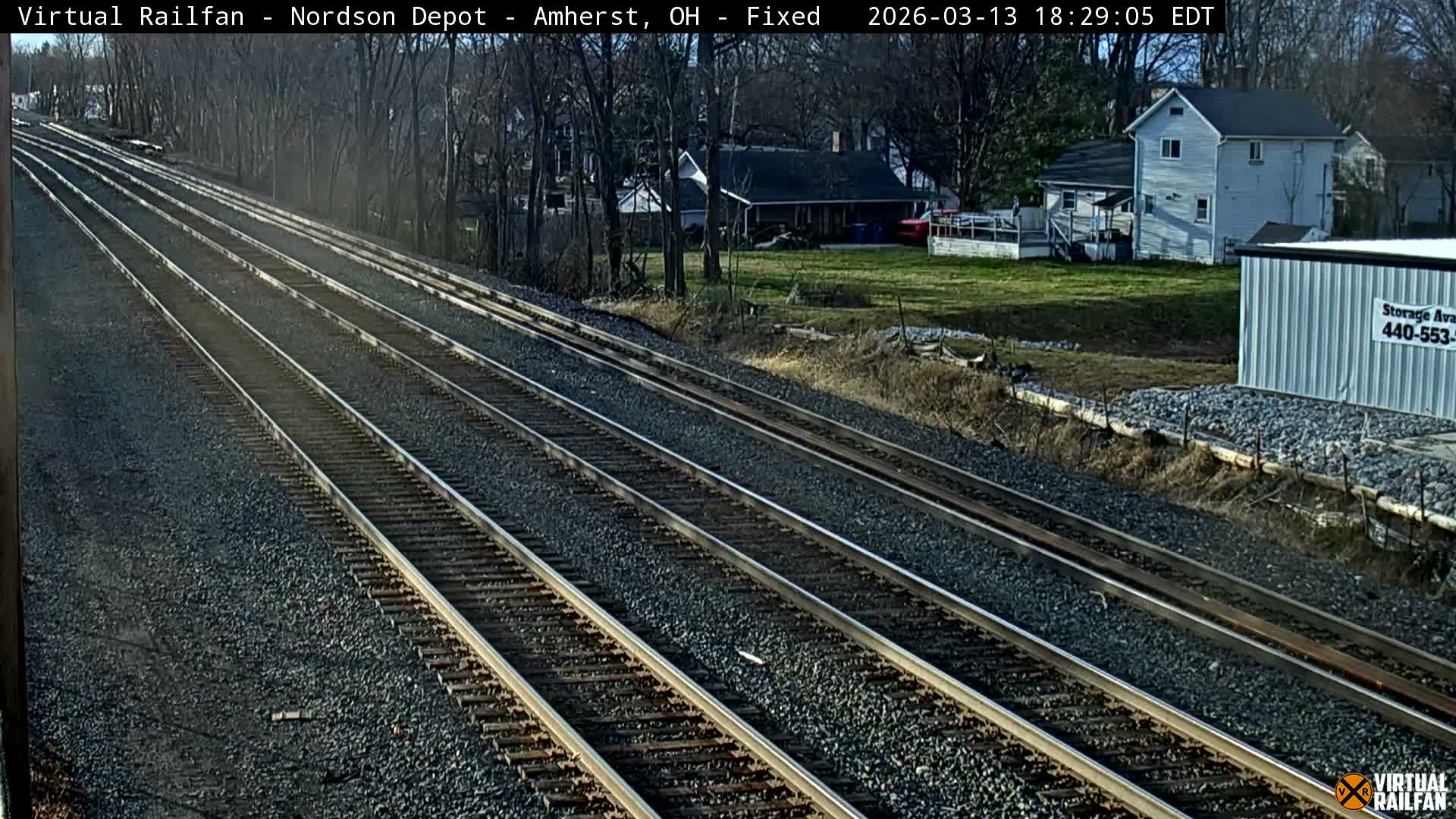 Ohio, Amherst City & Nordson Depot & Rail Crossing towards West Live Cam - Amherst, Lorain, Ohio, USA