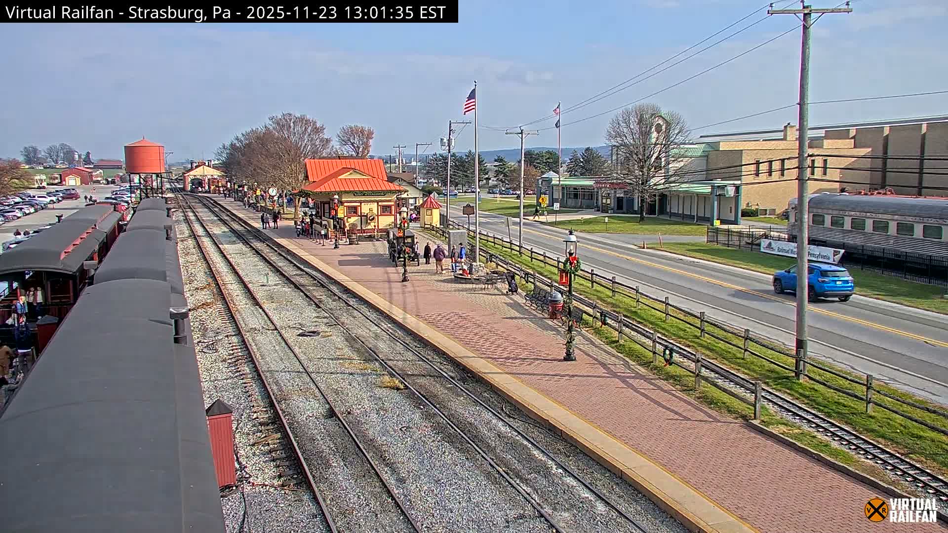 Pennsylvania, Strasburg Railroad Station & Railroad Museum of Museum Pennsylvania PTZ Live Cam - Strasburg, Lancaster, Pennsylvania, USA