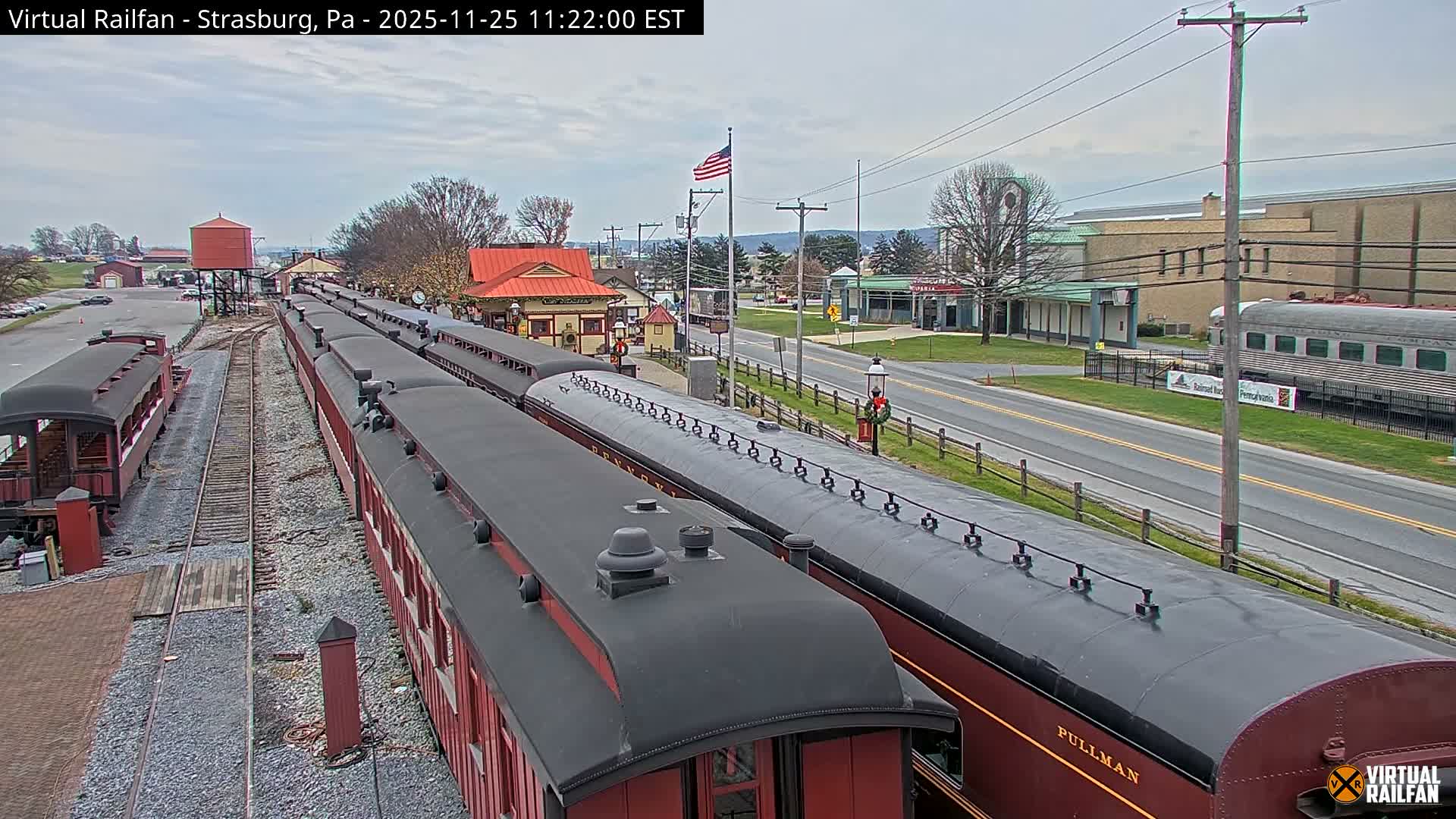 Pennsylvania, Strasburg Railroad Station & Railroad Museum of Museum Pennsylvania PTZ Live Cam - Strasburg, Lancaster, Pennsylvania, USA