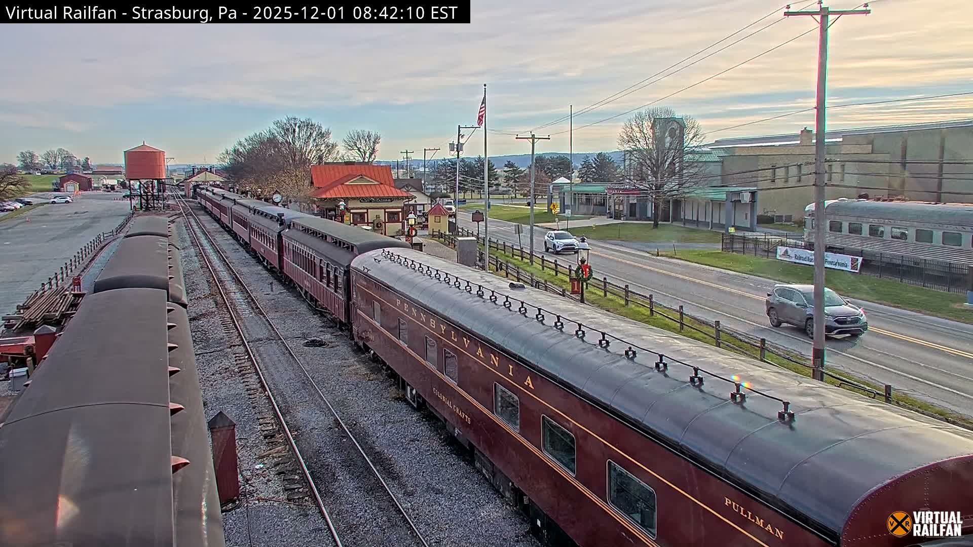 Pennsylvania, Strasburg Railroad Station & Railroad Museum of Museum Pennsylvania PTZ Live Cam - Strasburg, Lancaster, Pennsylvania, USA