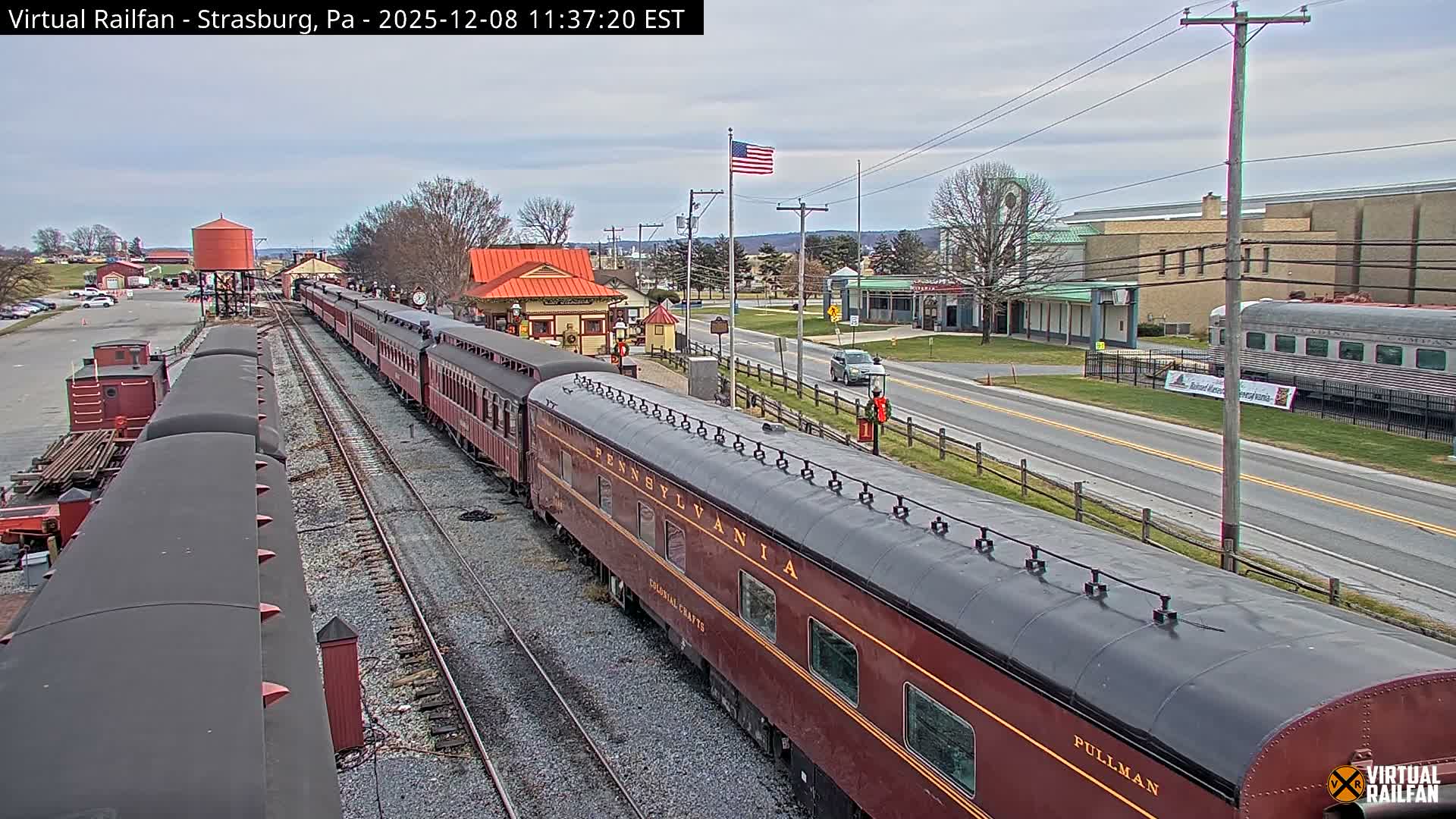 Pennsylvania, Strasburg Railroad Station & Railroad Museum of Museum Pennsylvania PTZ Live Cam - Strasburg, Lancaster, Pennsylvania, USA