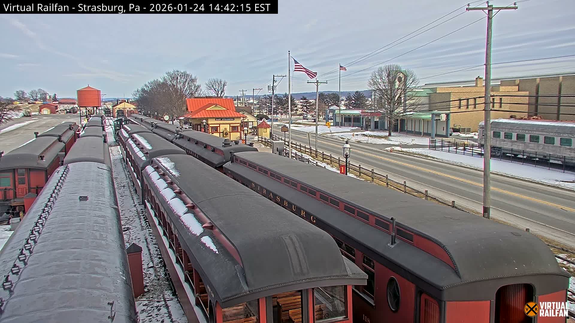 Pennsylvania, Strasburg Railroad Station & Railroad Museum of Museum Pennsylvania PTZ Live Cam - Strasburg, Lancaster, Pennsylvania, USA